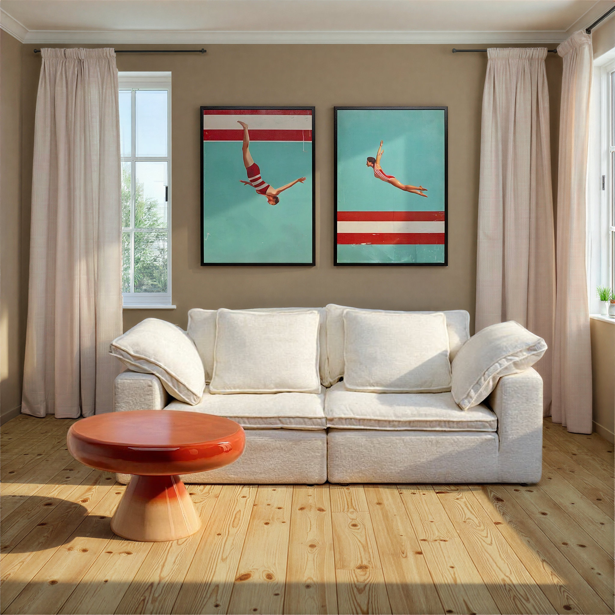 Kare Design Tableau avec cadre »Gerahmtes Bild Jumping Girl 103x73cm« 1,  motifs variés