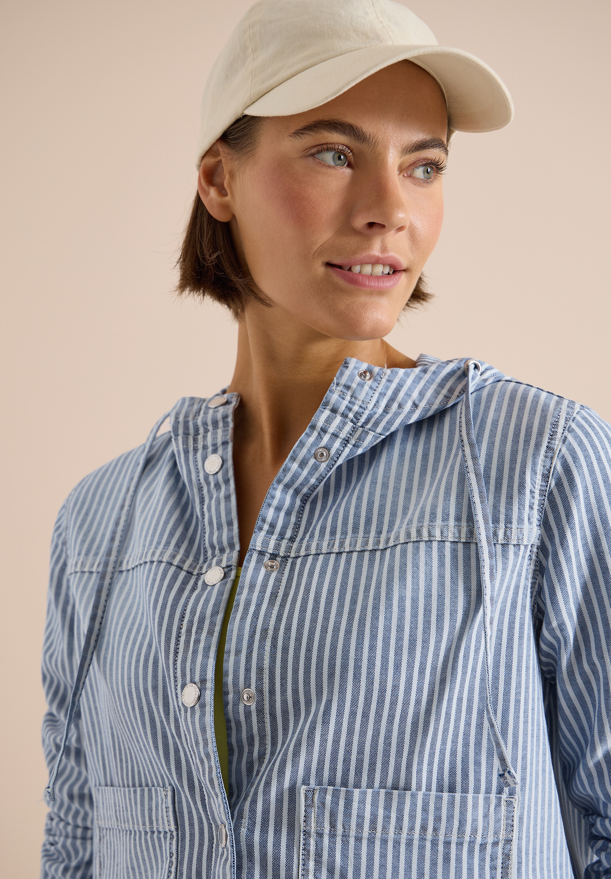Cecil Veste chemise avec capuche overshirt avec capuche et rayures