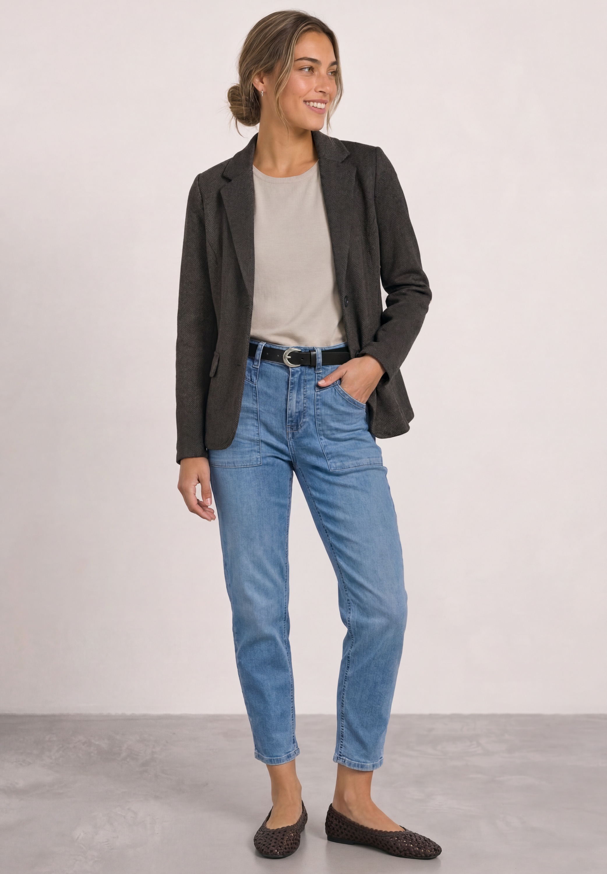 STREET ONE Veste blazer avec col à revers et motif