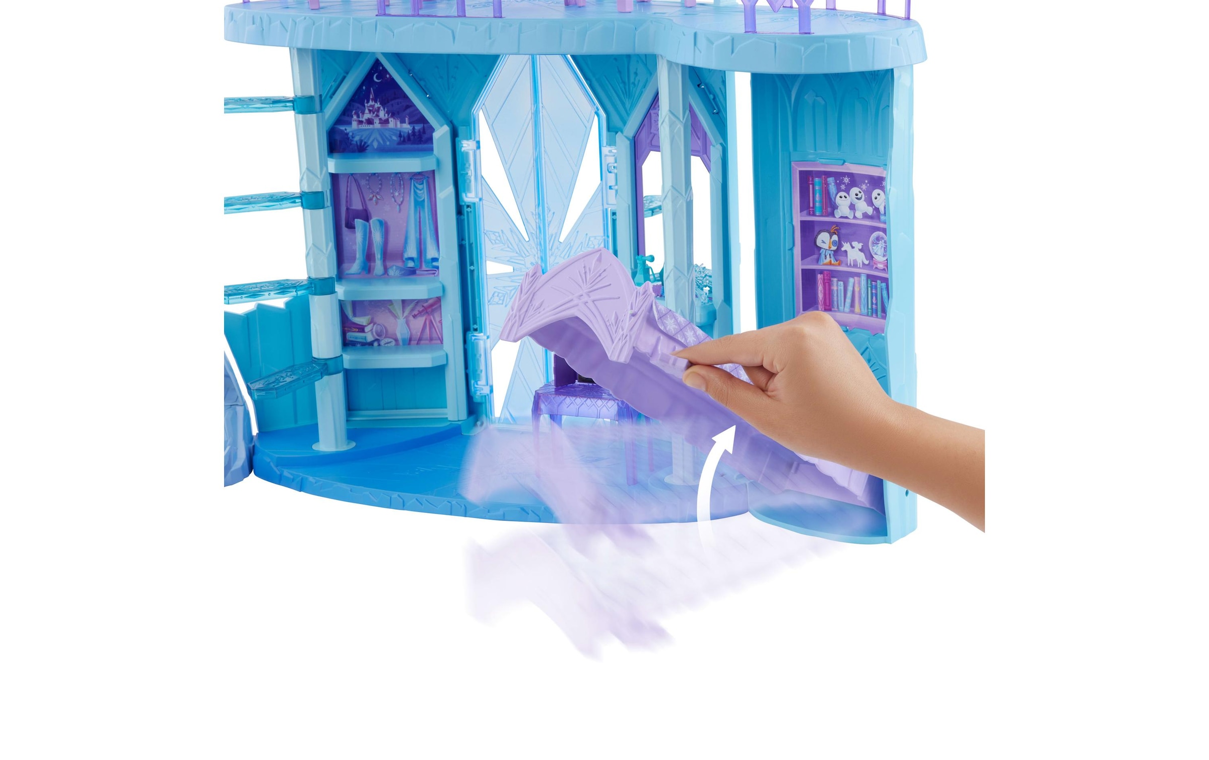 Disney Frozen Puppenhaus »Frozen Puppenhaus Elsa Ice Castle Playset« Elsas Eispalast mit Olaf, 5 Spielbereichen und 21 Zubehörteilen