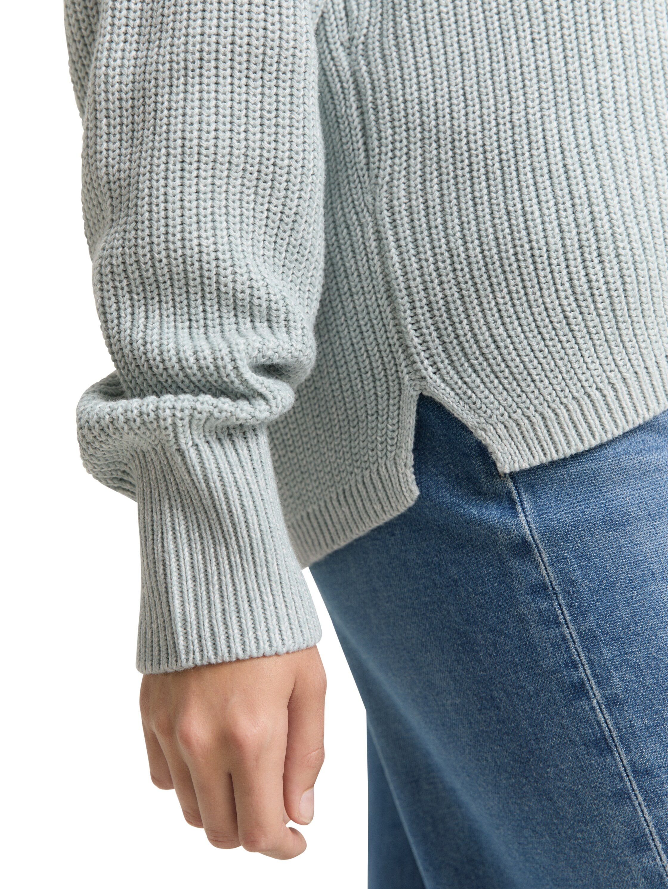 TOM TAILOR Denim Cardigan avec structure tricotée et patte de boutonnage