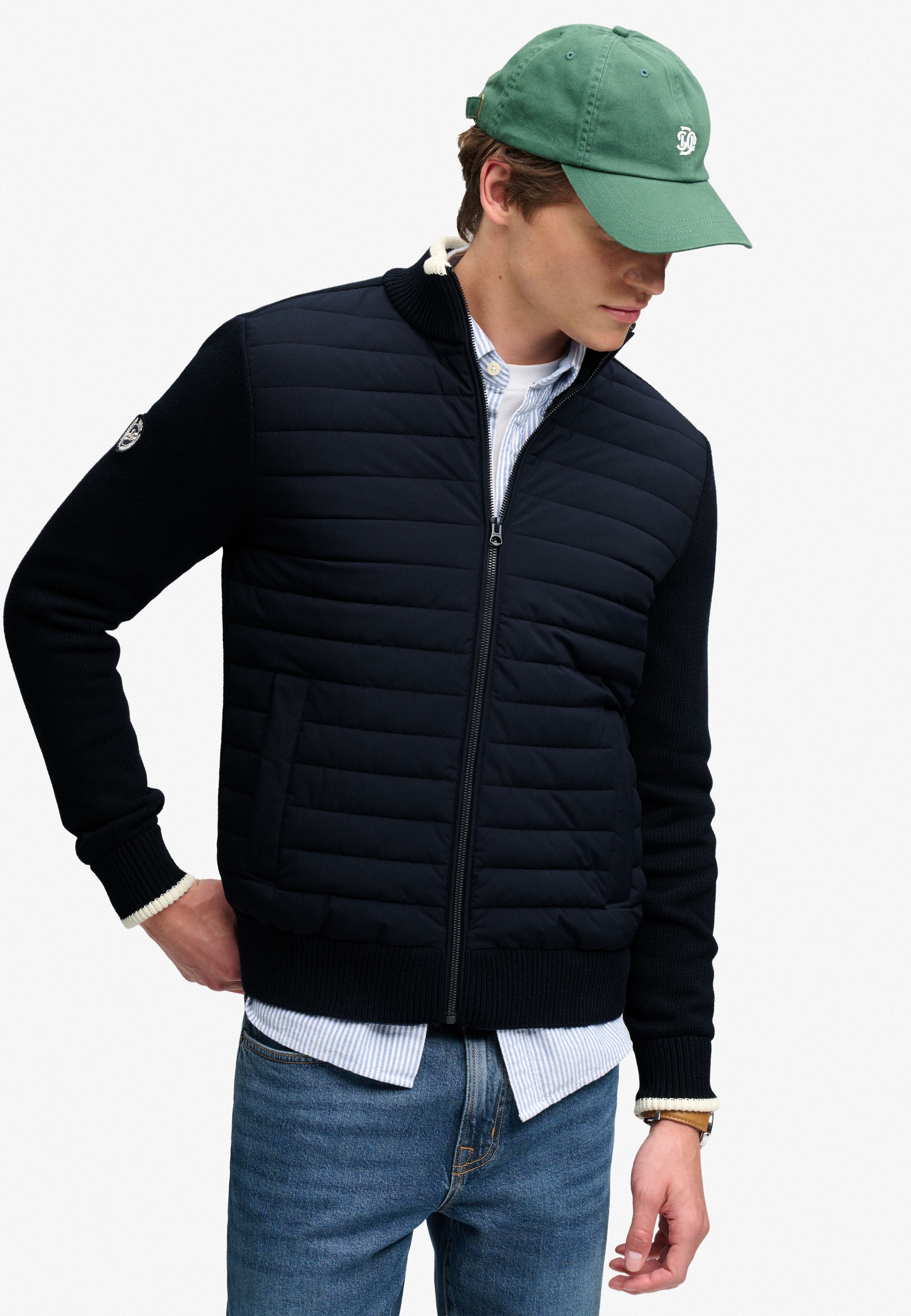 Superdry Blouson »STRAIGHT BAFFLE HYBRID JKT« fibre synthétique, coupe slim