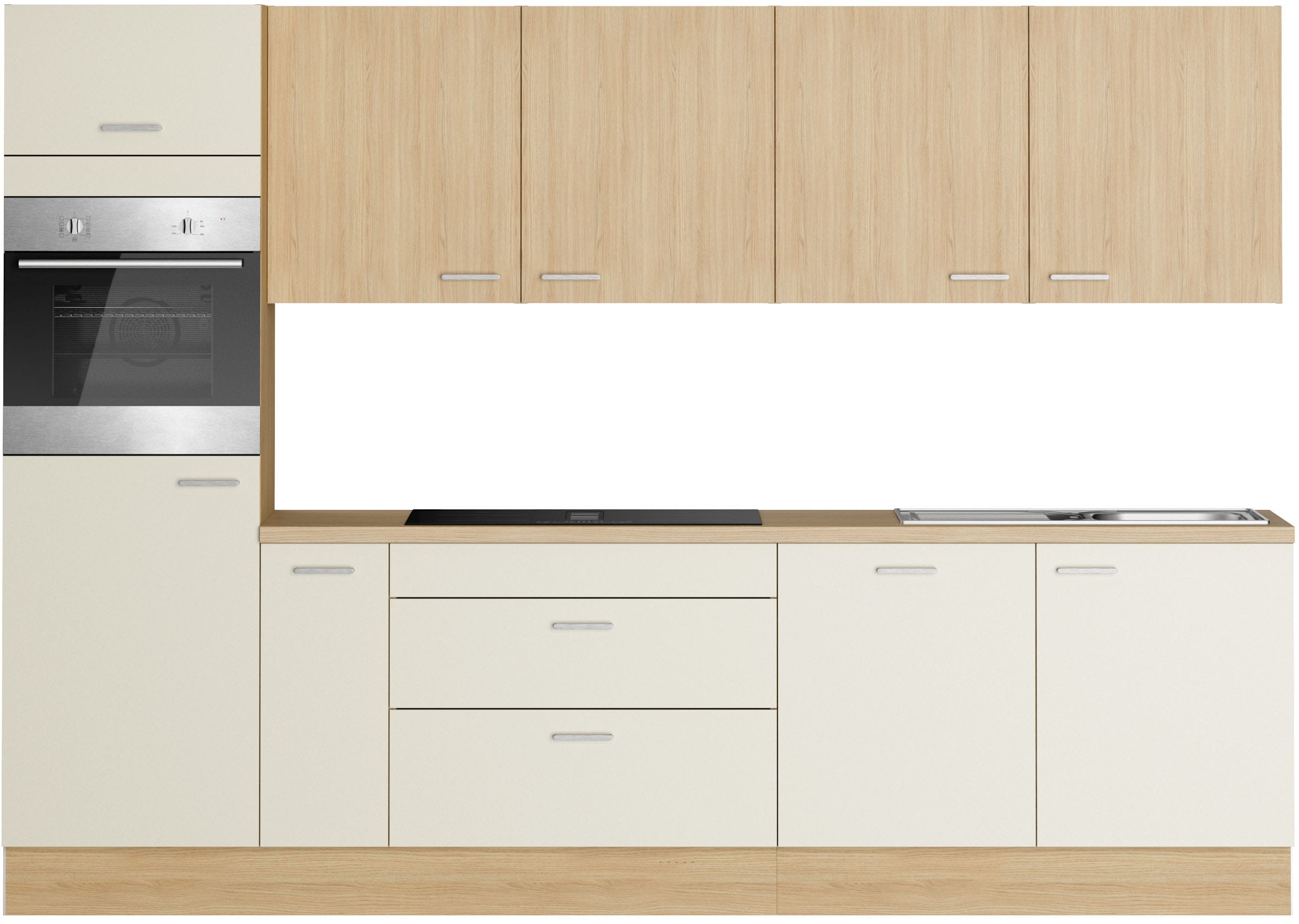 KOCHSTATION Kitchenette »KS-Lucy« Breite 300 cm, Soft-Close, inkl. Zubehör, wahlweise mit E-Geräten