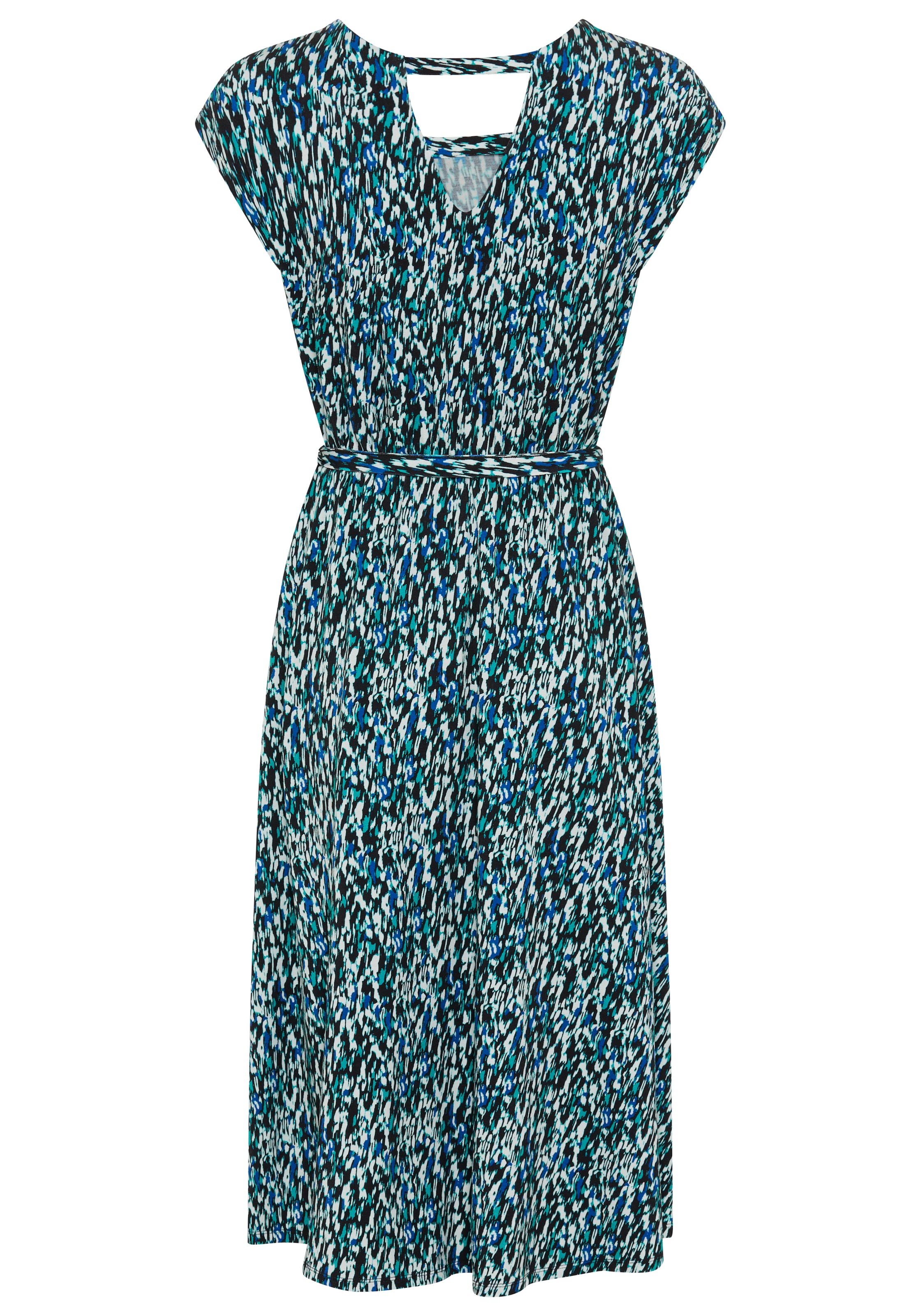 Laura Scott Robe d'été knieumspielende Länge, aus Jersey-Material, gemustert