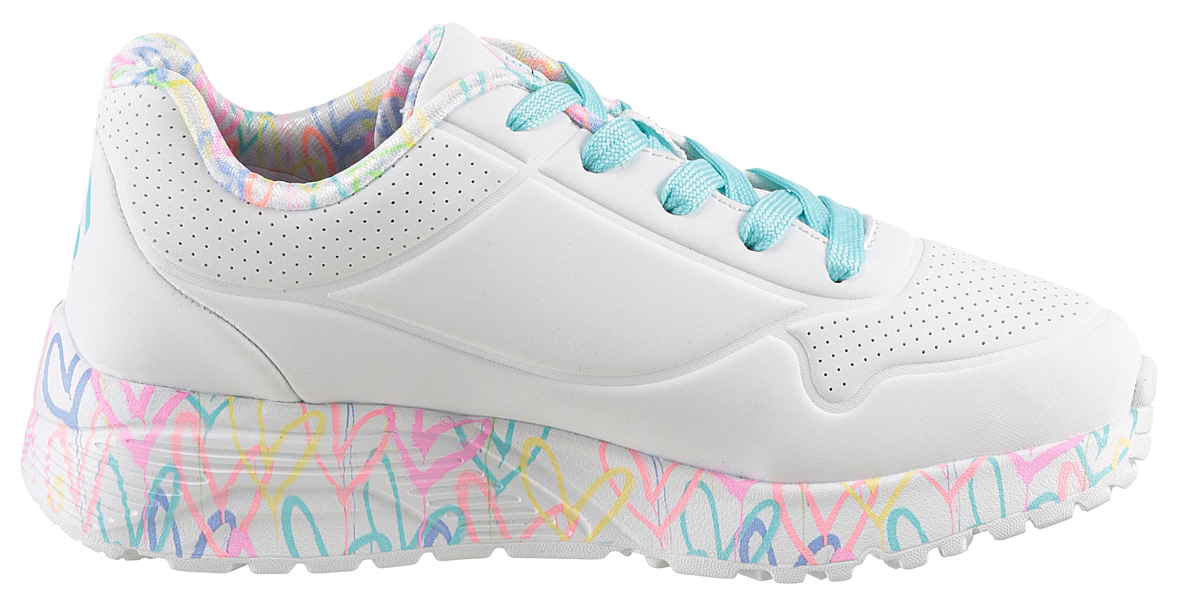 Skechers Sneakers »UNO LITE-LOVELY LUV«  , chaussure à lacets avec semelle imprimée, gabarit de taille à télécharger