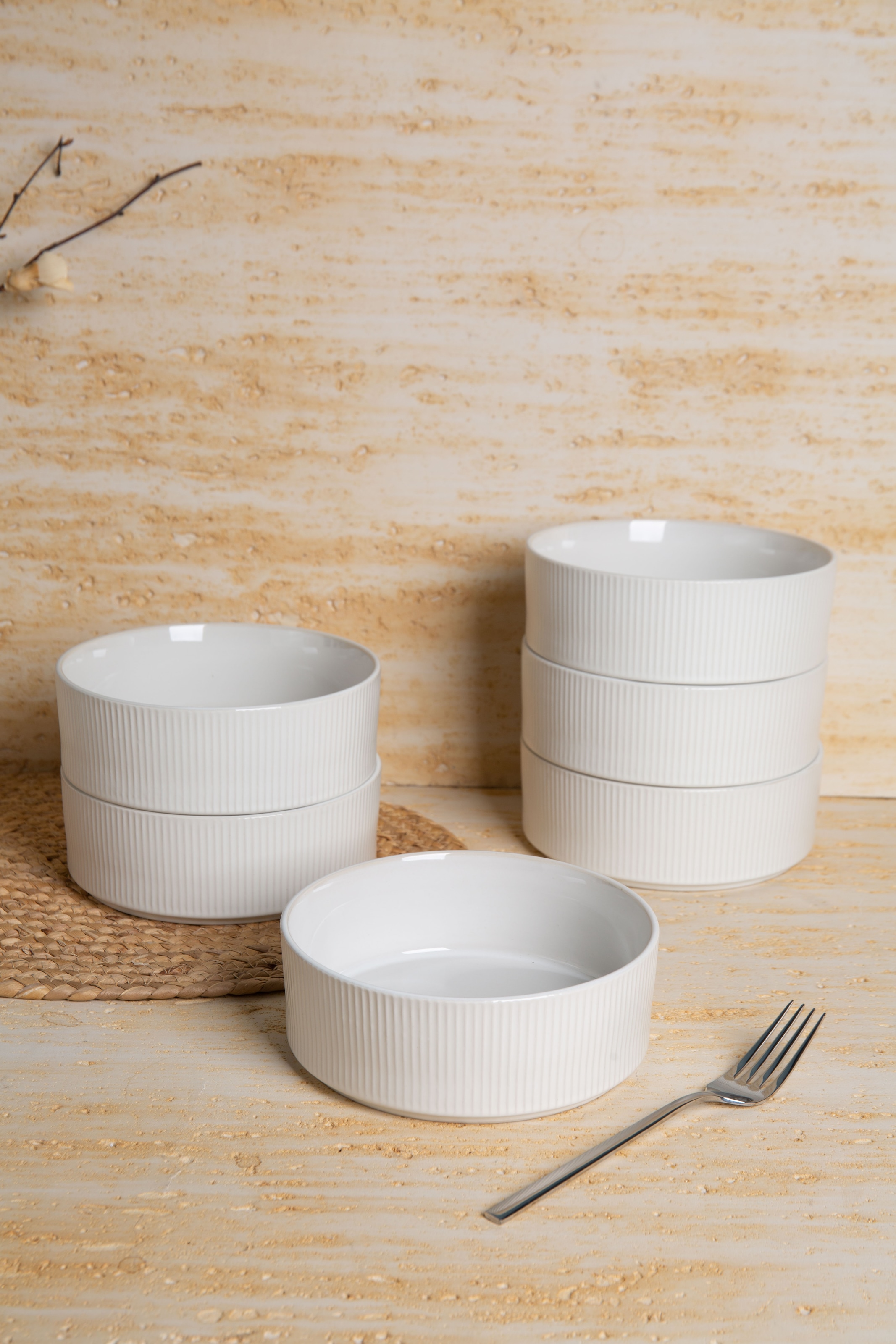 GOODproduct Set de vaisselle »Ylvii, aussen matt, innen reaktiv glasiert« spülmaschinenfest und mikrowellengeeignet