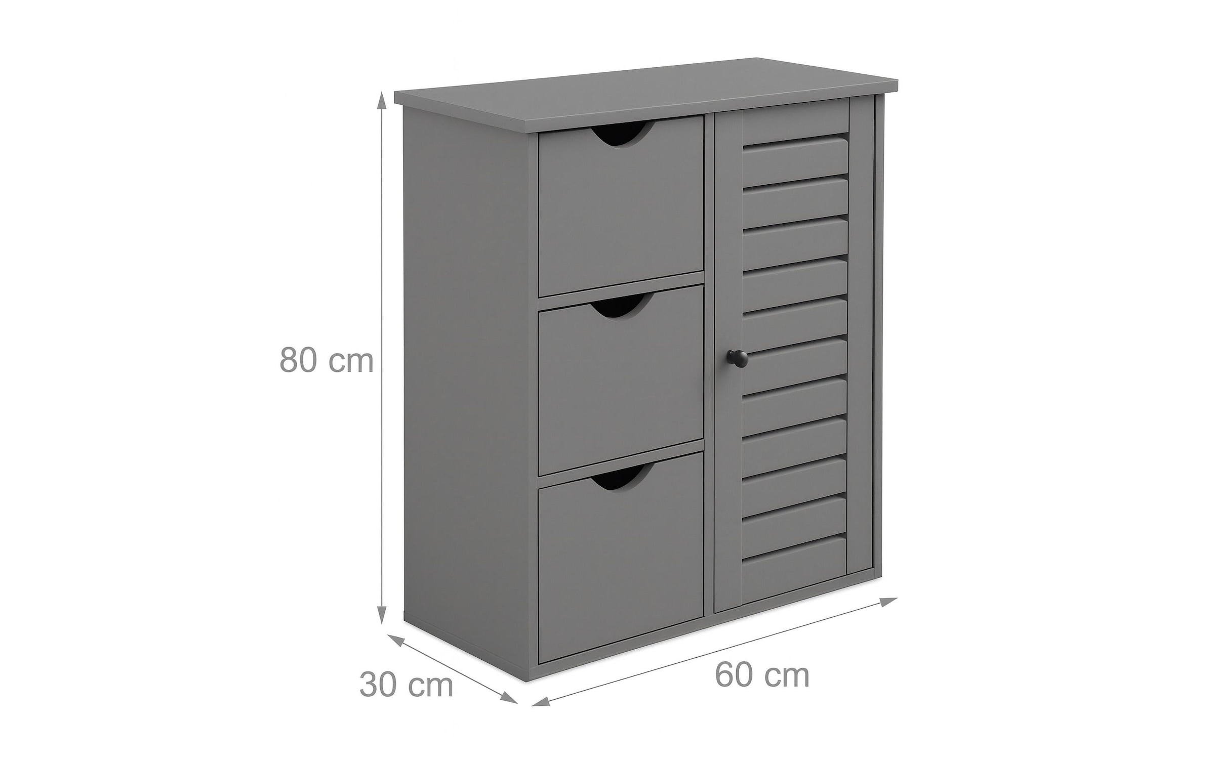 relaxdays Badregal »80 x 60 x 30 cm« Kompakter Aufbewahrungsschrank für Bad, Flur und Küche