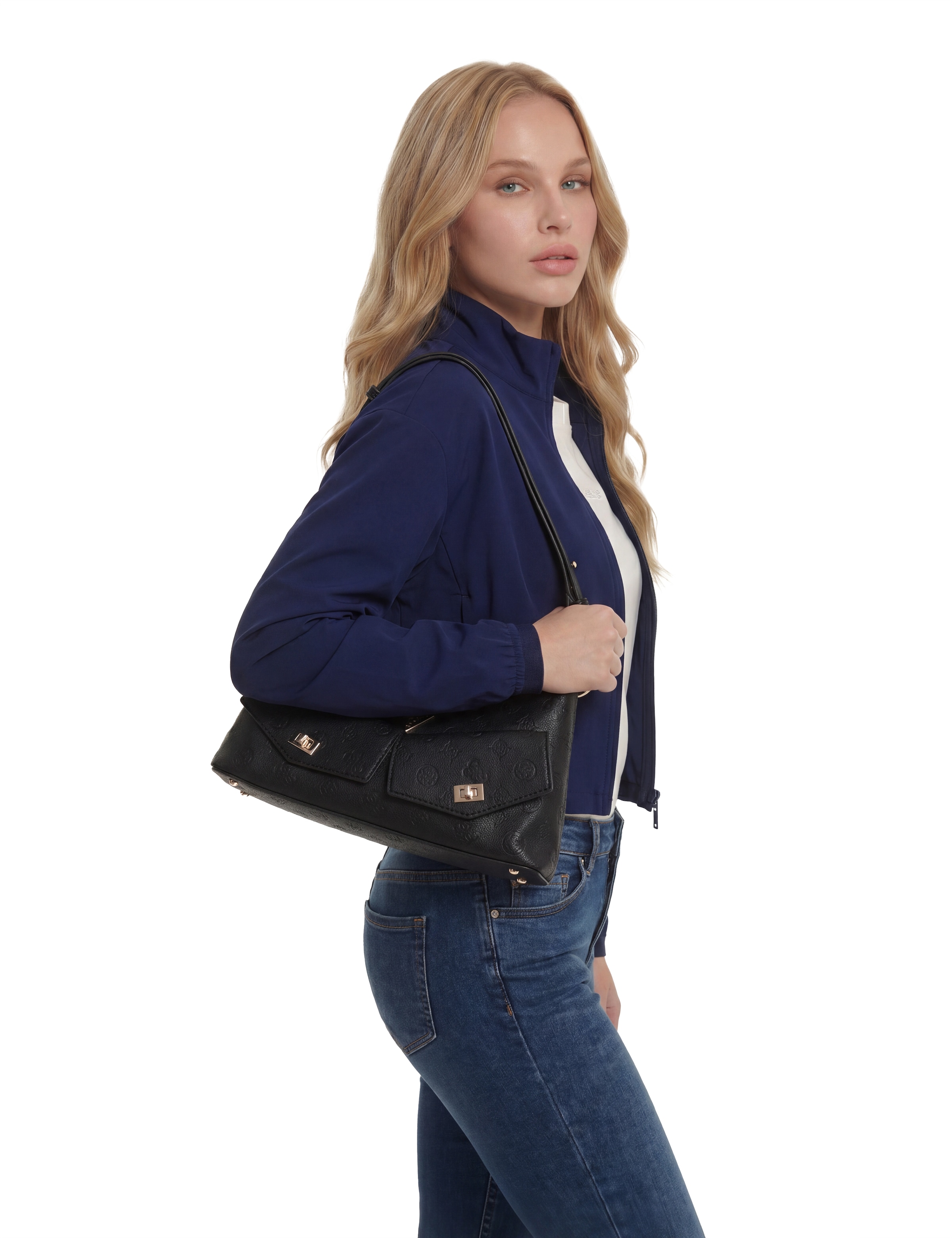Guess Sac à bandoulière »BLAKE CNVRTBL SHOULDER BAG« Damen Henkeltasche, Umhängetasche mit Frontfächern