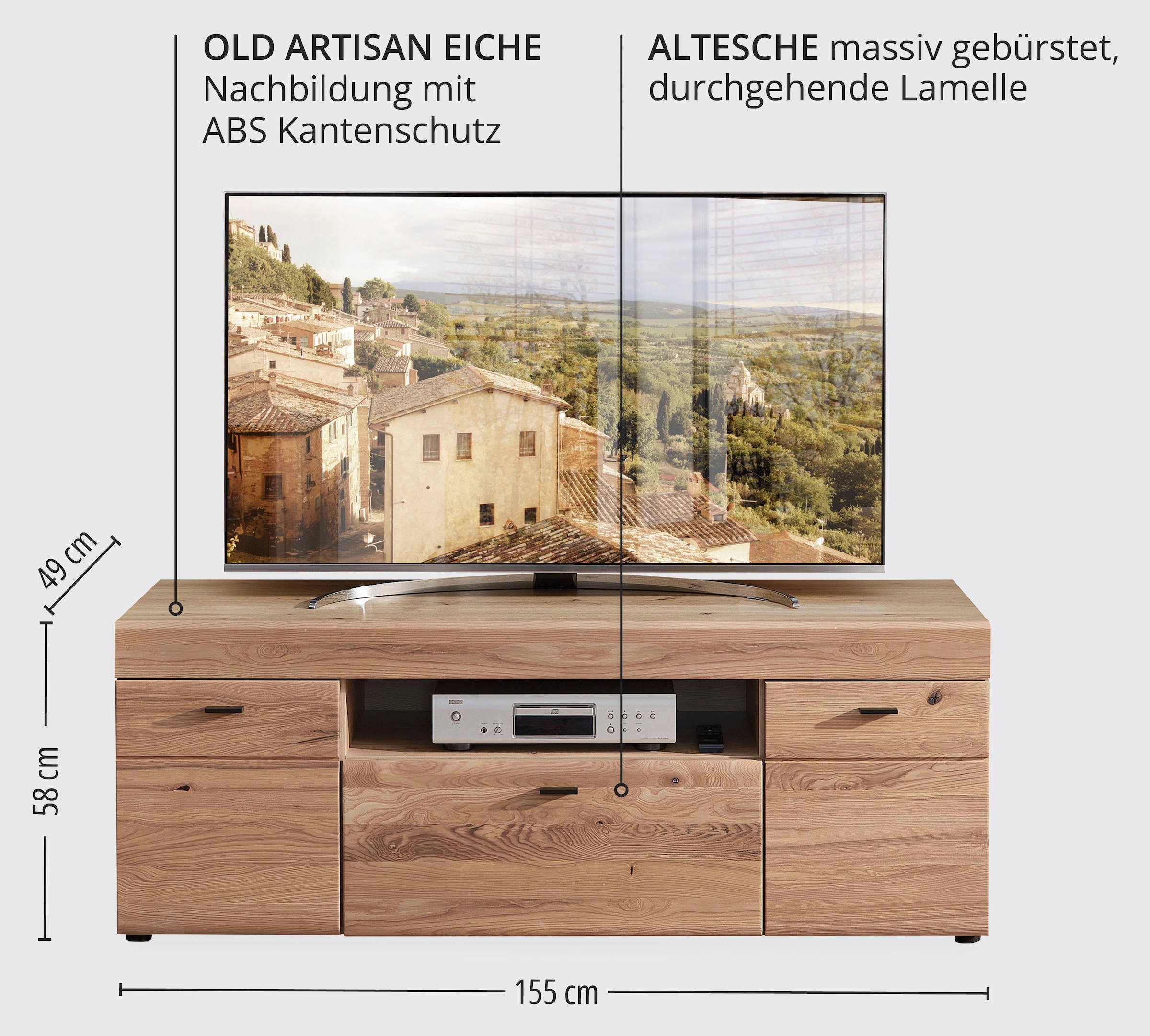 Wohnconcept Meuble mural »MALAGA Wohnwand, 305/194/49 ( BxHxT)« 4 cuis tlg.