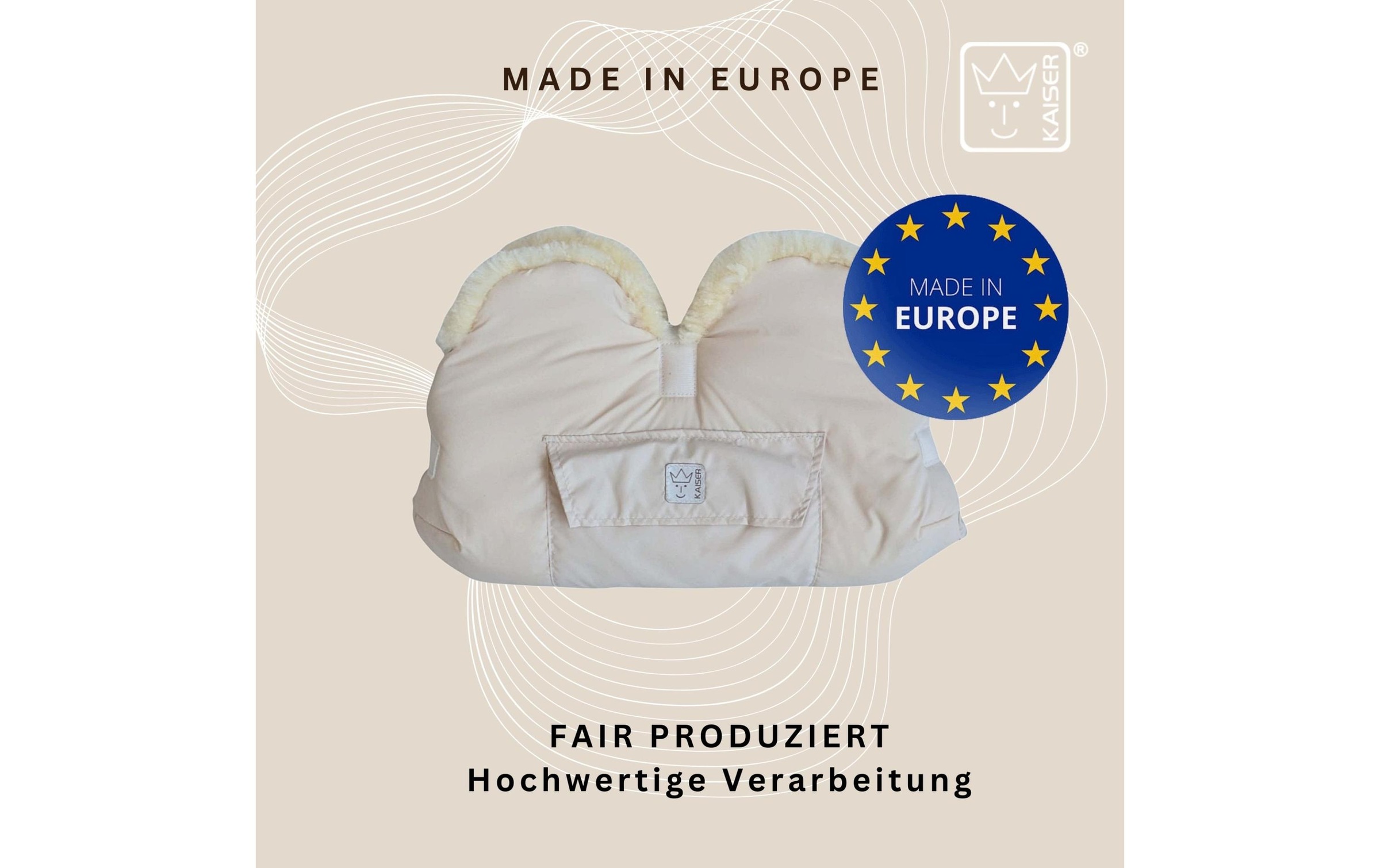 Kaiser Kinderwagen-Handwärmer »Lammfell Big Cream«