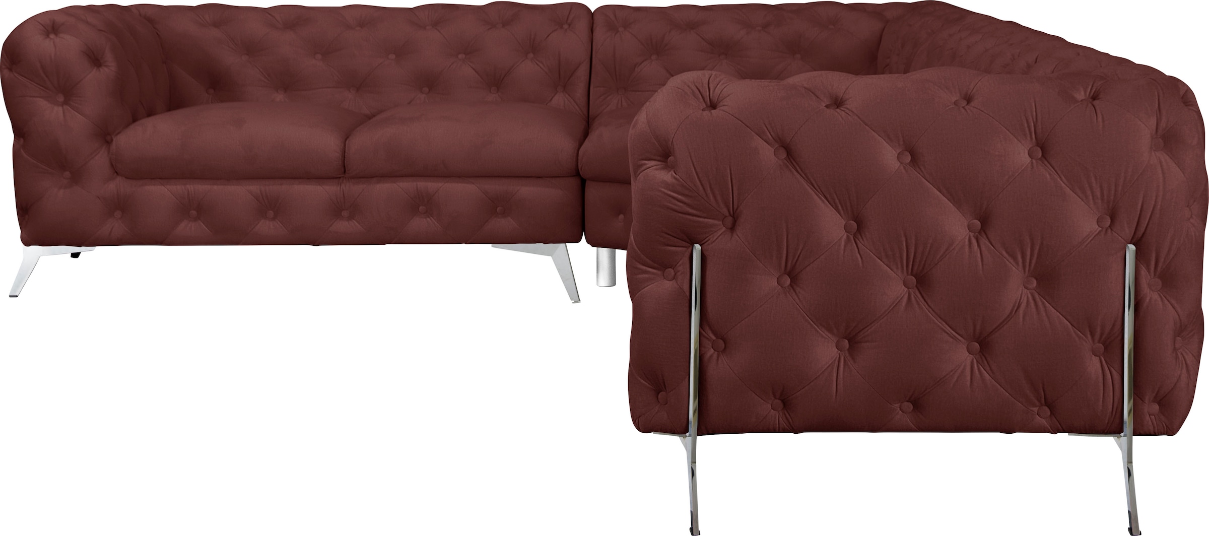 Home affaire Chesterfield-Sofa »Amaury L-Form« Chesterfield-Optik,  Breite/Tiefe je 262 cm, Fussfarbe wählbar
