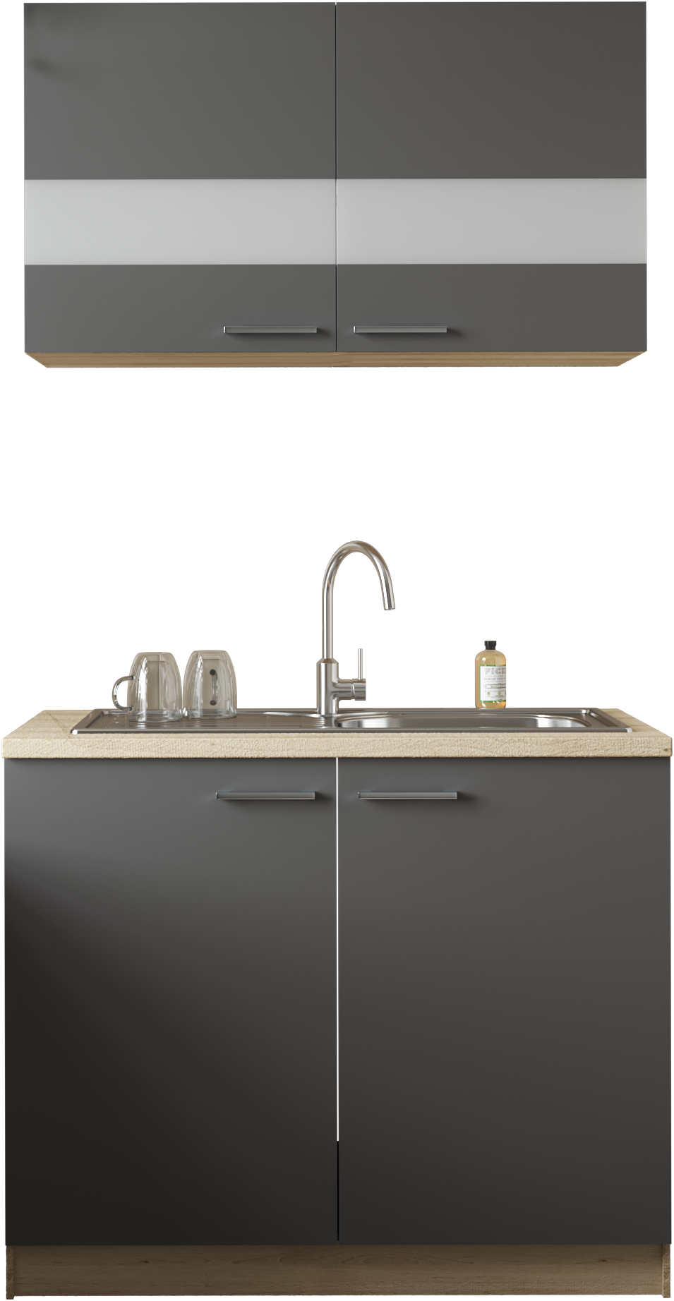 RESPEKTA Kitchenette »Merle« Breite 100 cm, mit Soft-Close Funktion, Edelstahlspüle BALTIMORE