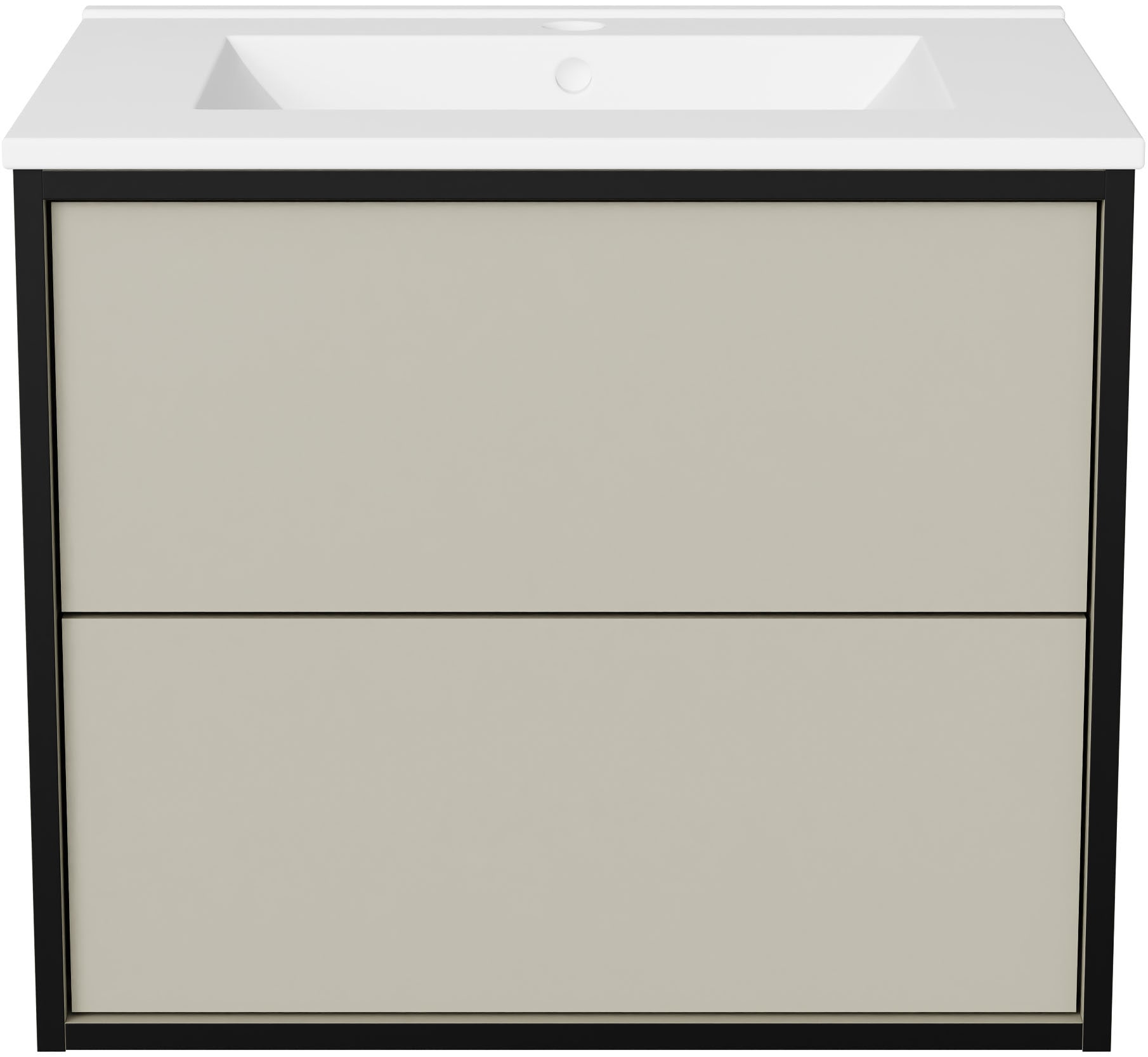 welltime Waschtisch »Waschbeckenunterschrank Line mit Waschbecken,Badmöbel,zwei Schubladen« Badschrank mit Waschbecken, Push to open, Masse B/H/T: 61/53/47 cm