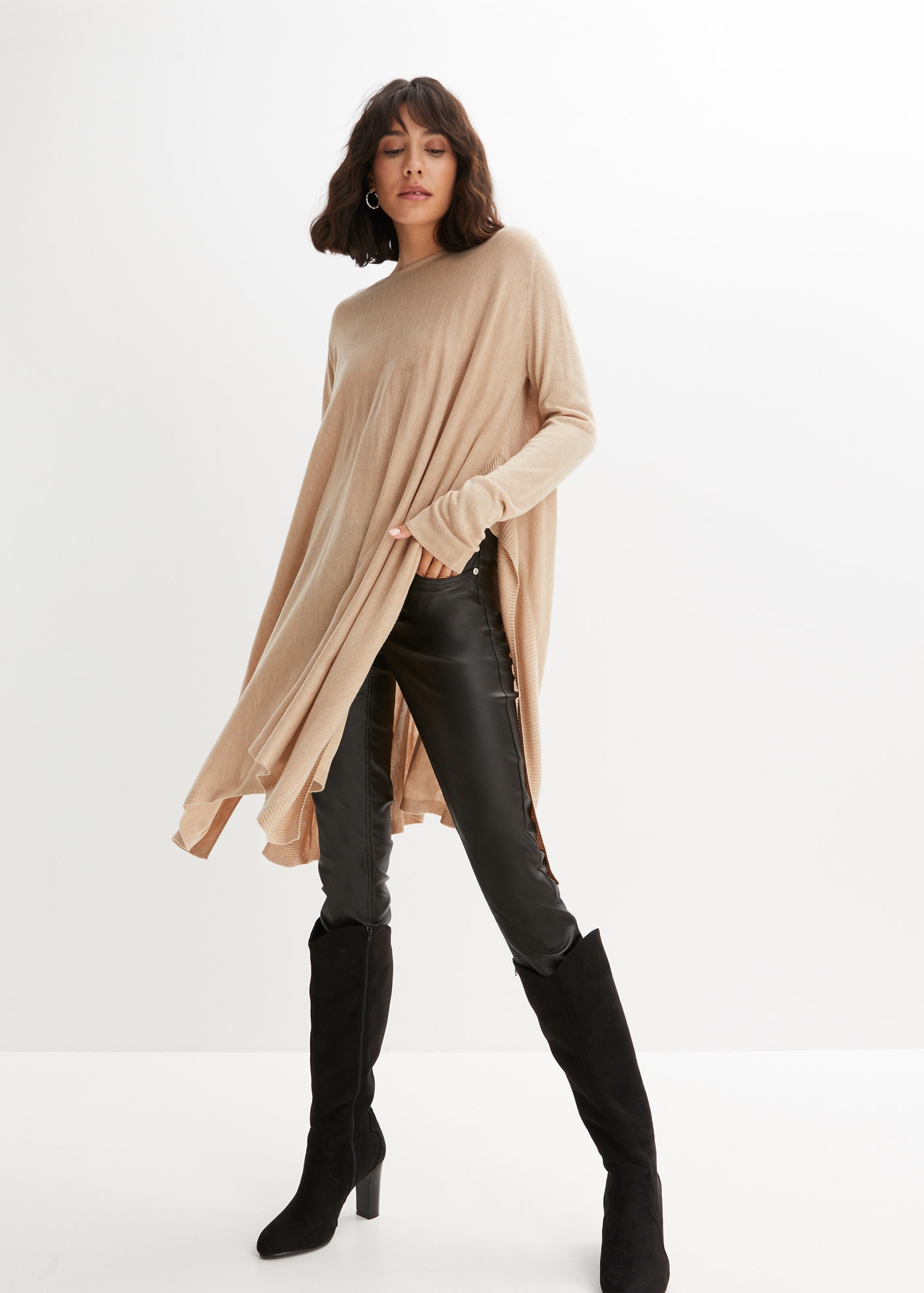 bonprix Pull long »Long-Pullover aus Viskose-Mix« aus Polyacryl und Viskose, Oversize-Passform, eleganter Stil