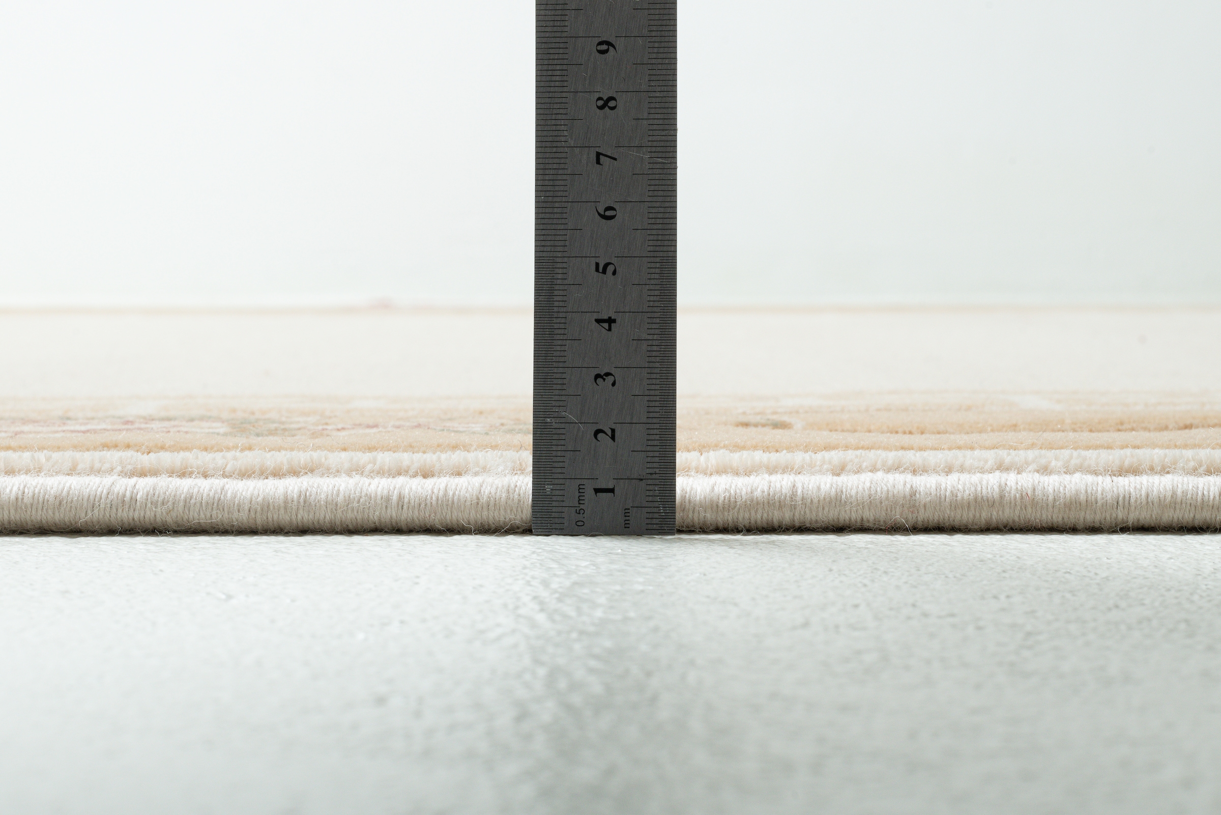 THEKO Tapis en laine »Pelinia 7745« Rectangulaire 12 mm Höhe Kurzflor, Uni Farben, mit Bordüre, reine Wolle