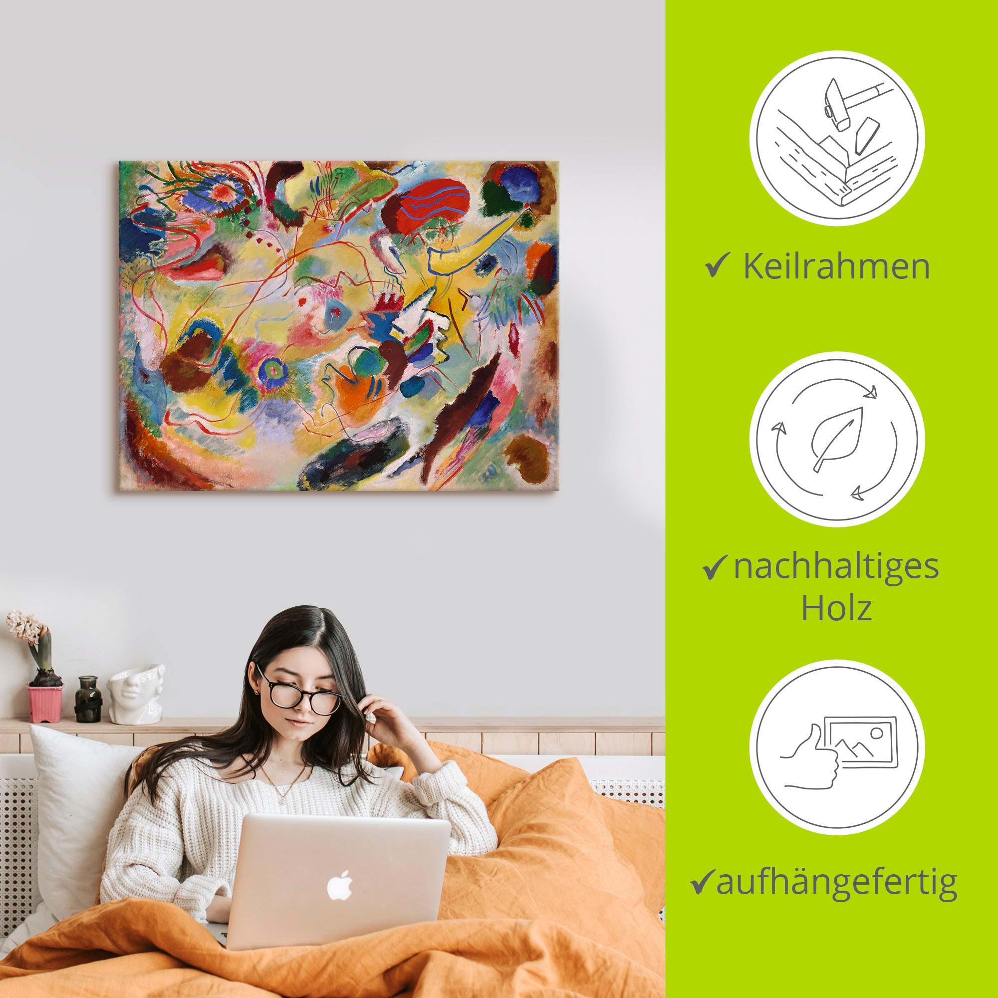 Artland Tableau sur toile »Studie Komposition VII« 1 cuis tlg. auf Holzrahmen gespannt