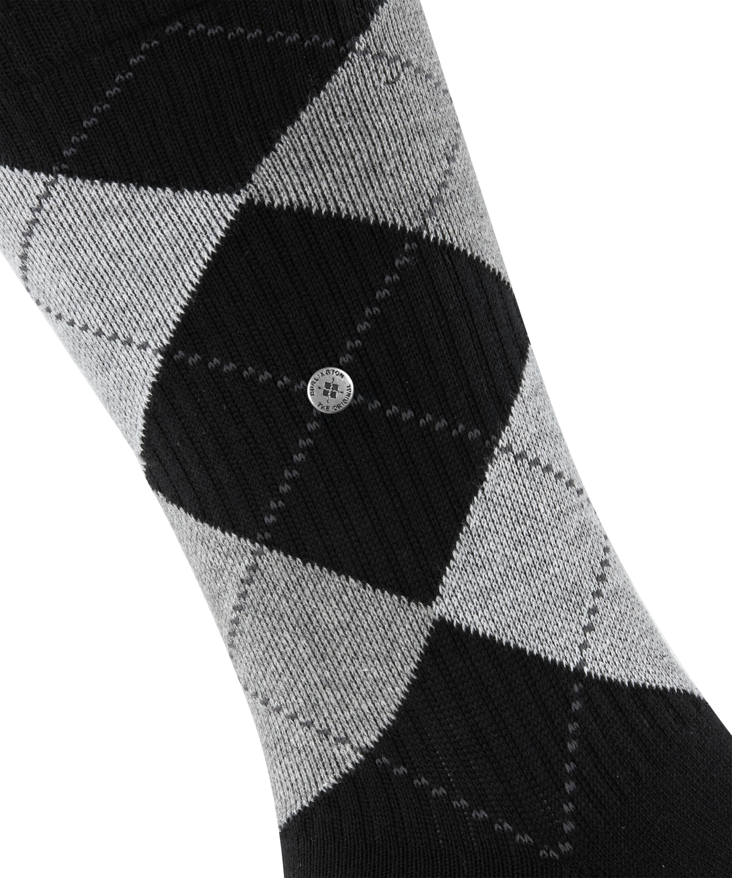 Burlington Chaussettes »Rib Court« taille unique 40-46, motif argyle, fine structure côtelée