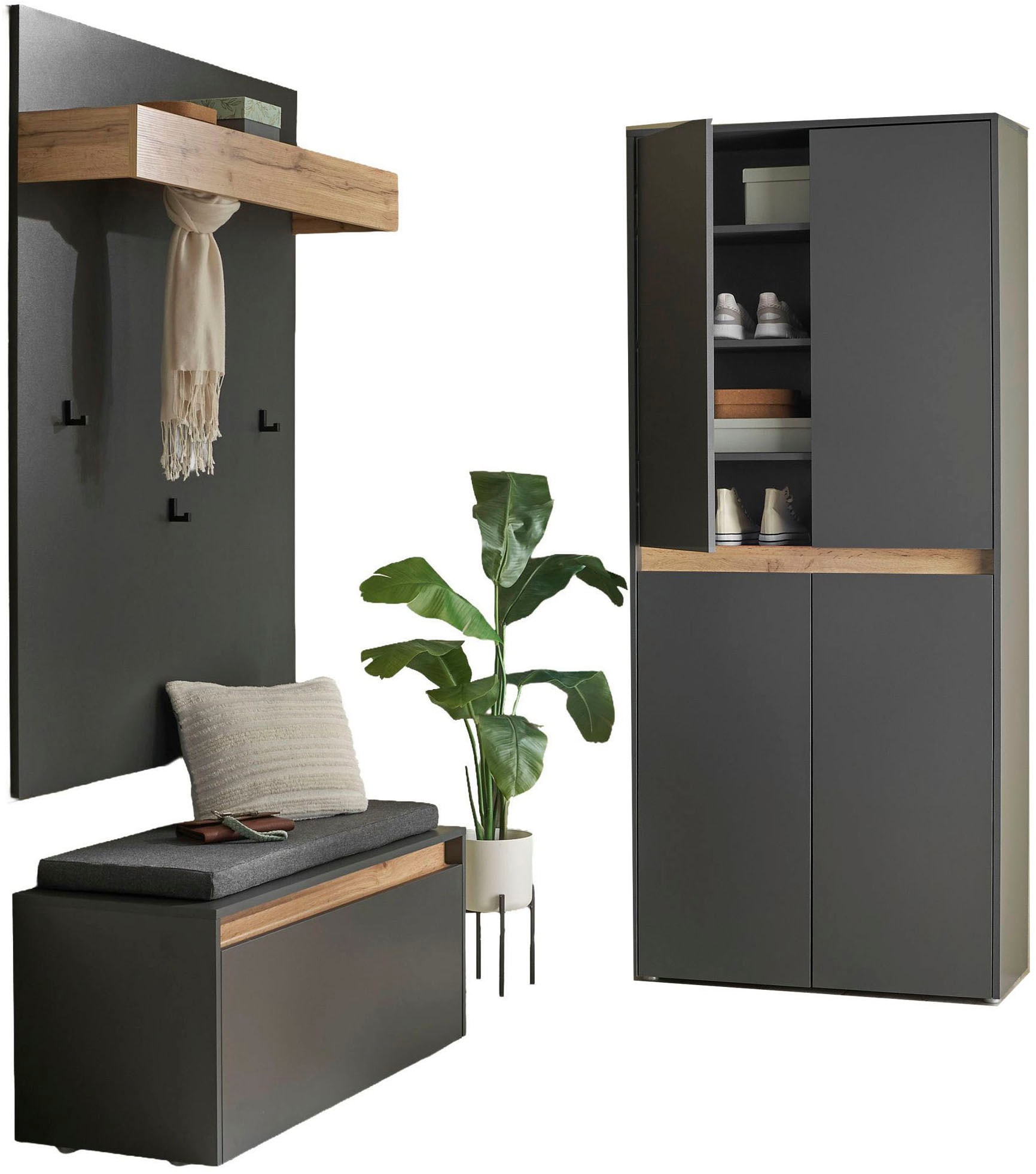 Home affaire Ensemble de vestiaires »City/Giron, moderne Garderobe, viel Stauraum, ca. 40 Schuhe« Ensemble, 3 cuis tlg.