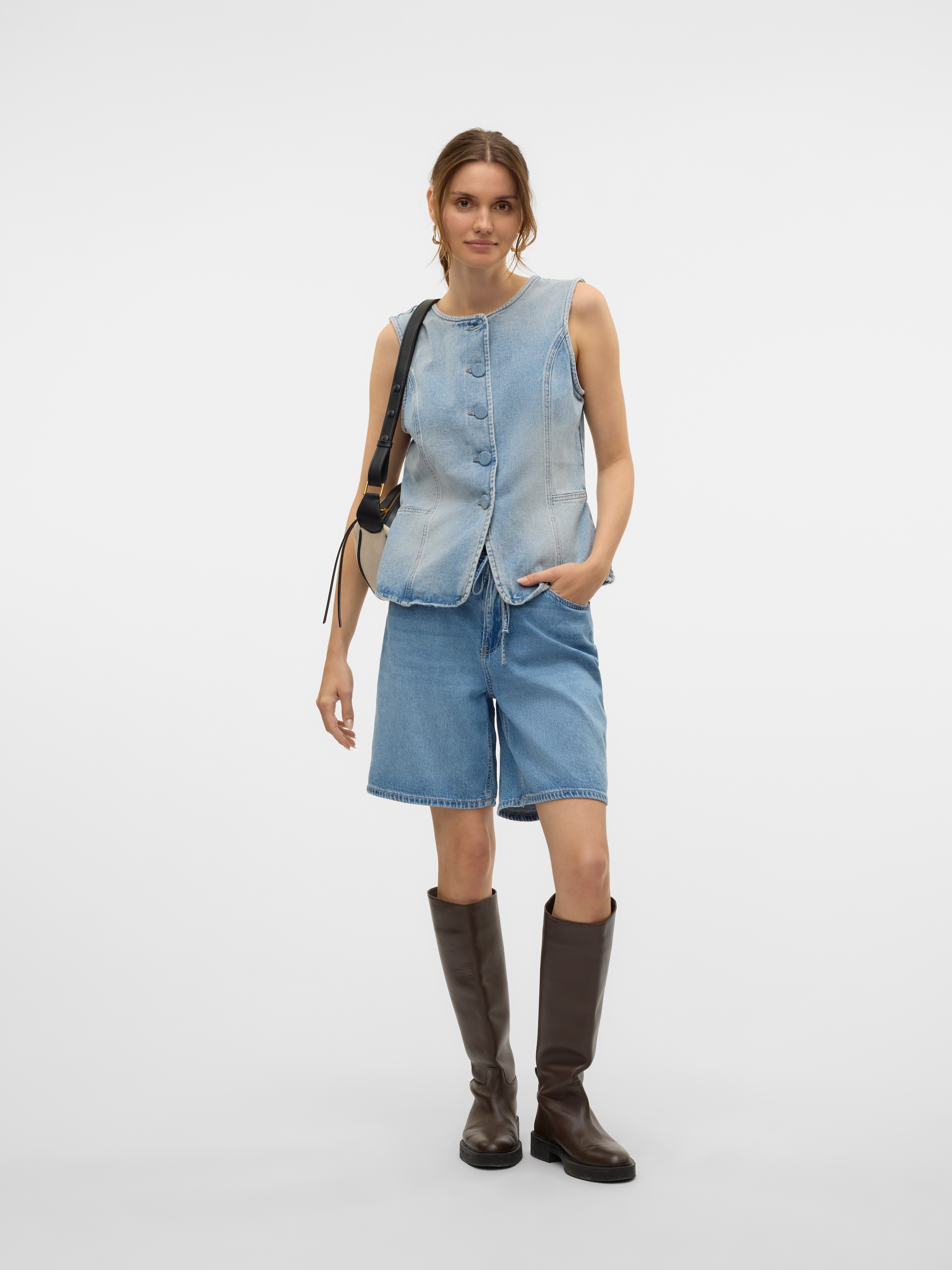 Vero Moda Bermuda en jean »VMVILLA MR BERMUDA DNM SHORTS MIX« mélange de coton, coupe ample