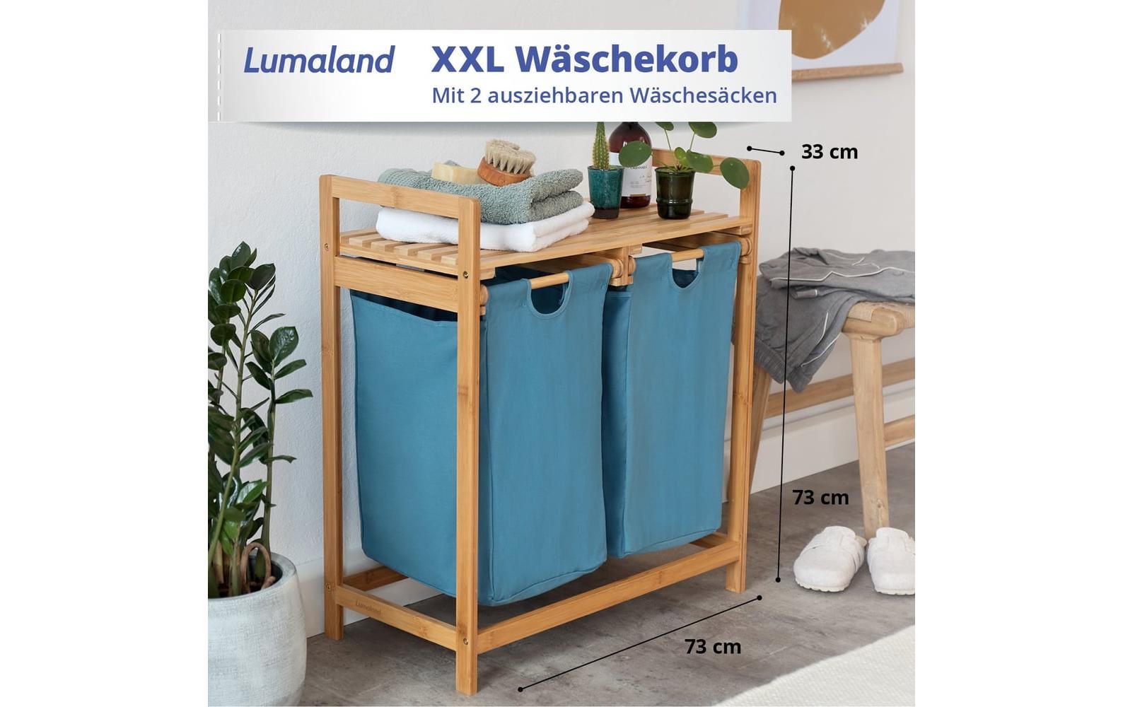 Lumaland Panier à linge »Bambus 60 l«