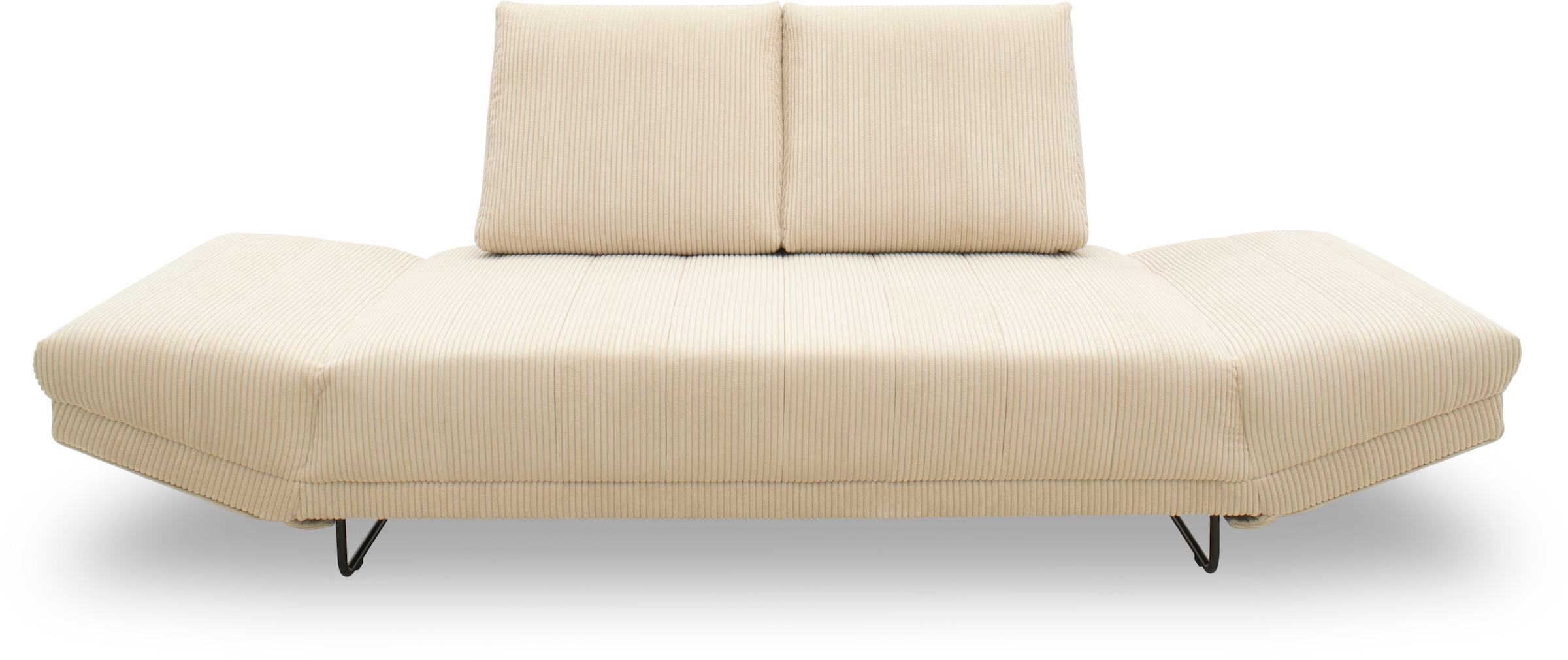 INOSIGN Canapé-lit »Jadelyn mit klappbaren Armlehnen, Bettsofa mit Federkern, Breite 250cm« Federkern, Cord-Bezug, incl. 2 Armlehnkissen, Liegefläche 97x250 cm