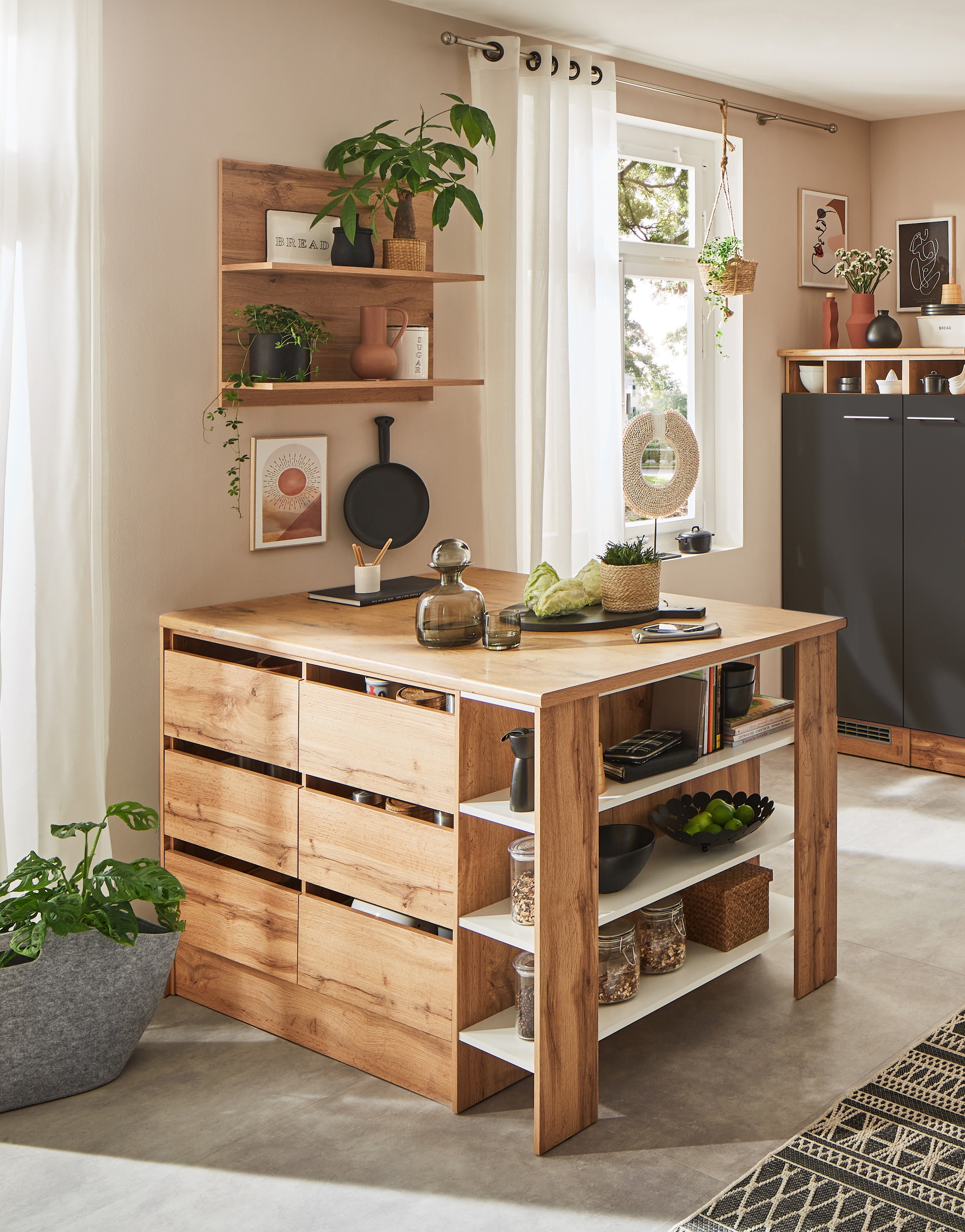 RESPEKTA Kücheninsel »Hilde« Breite 150 cm, inkl. Hängeregal