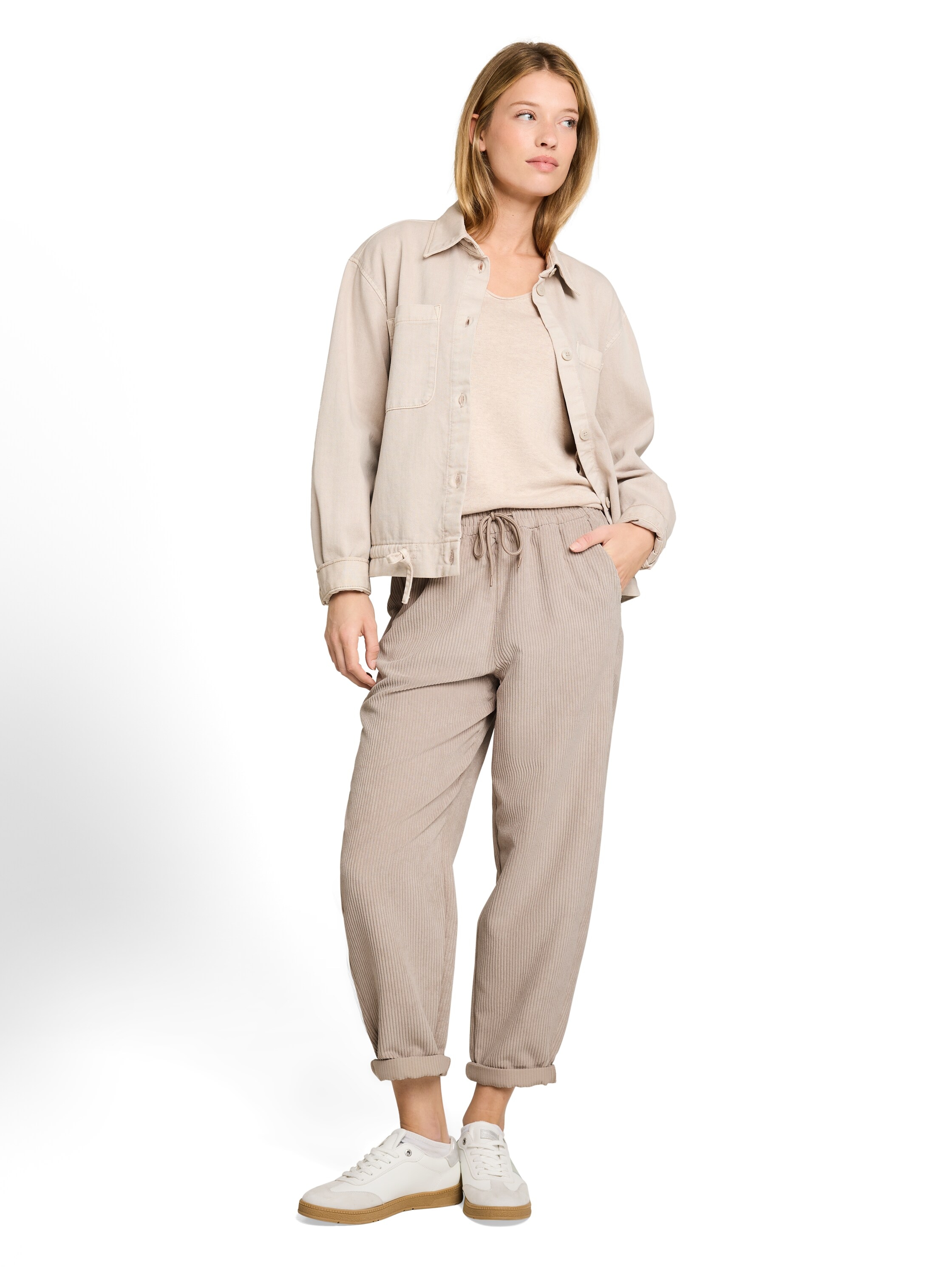 TOM TAILOR Denim Pantalon en tissu  avec texture fine et ceinture élastique