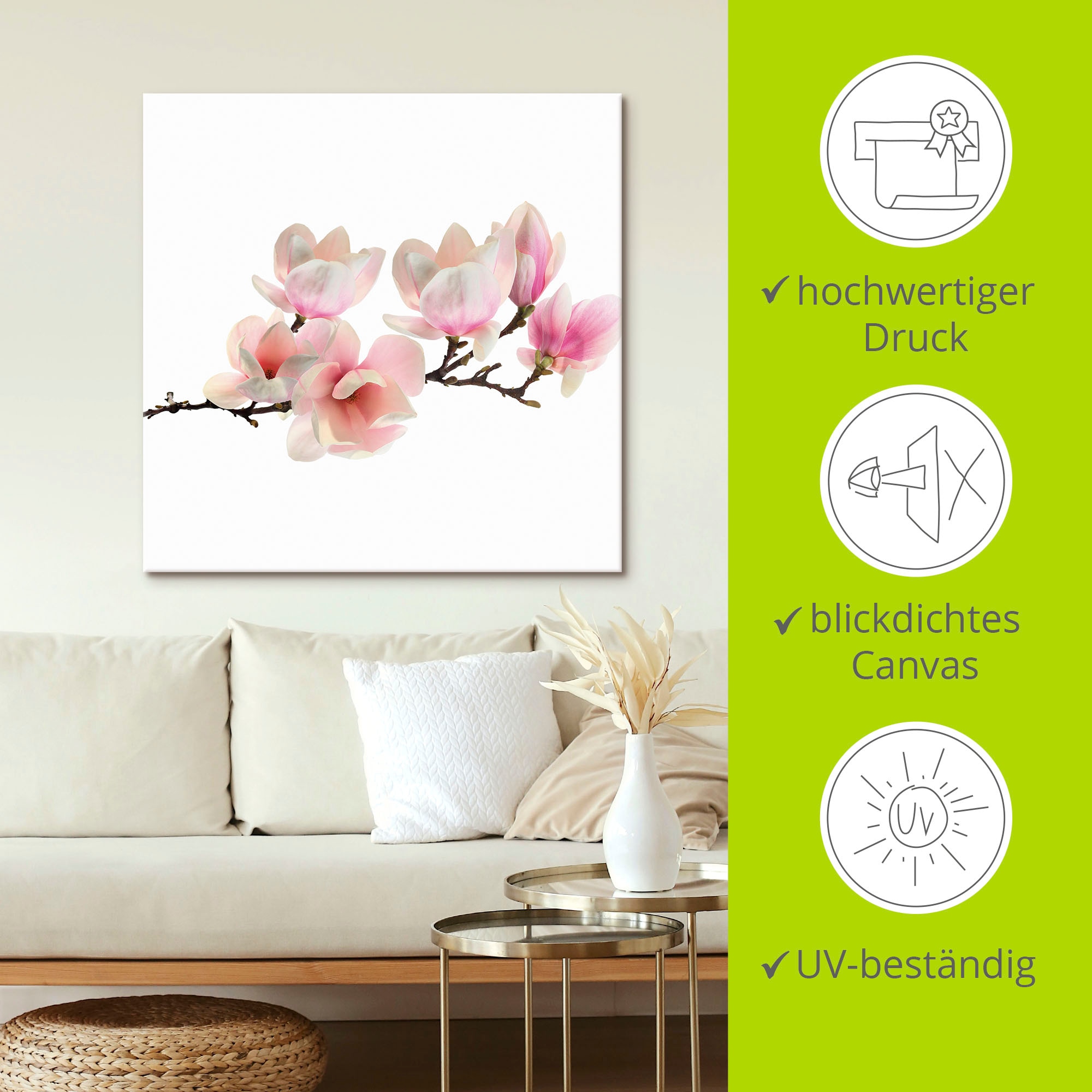 Artland Tableau sur toile »Magnolie« 1 cuis tlg. als Leinwandbild, Poster, Wandaufkleber in verschied. Grössen