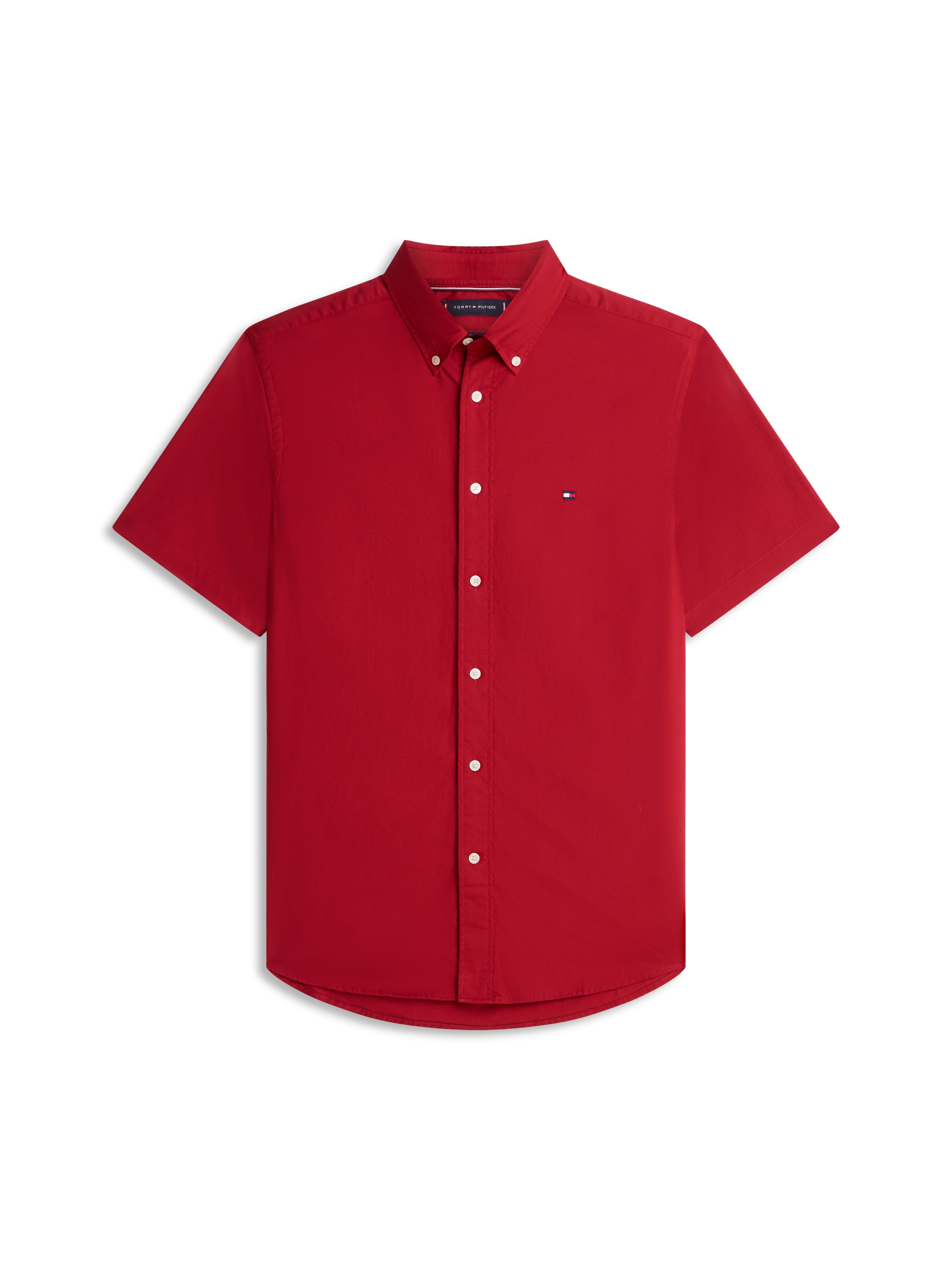 Tommy Hilfiger Chemise à manches courtes »FLEX POPLIN SOLID« Regular fit mit Button-Down-Kragen