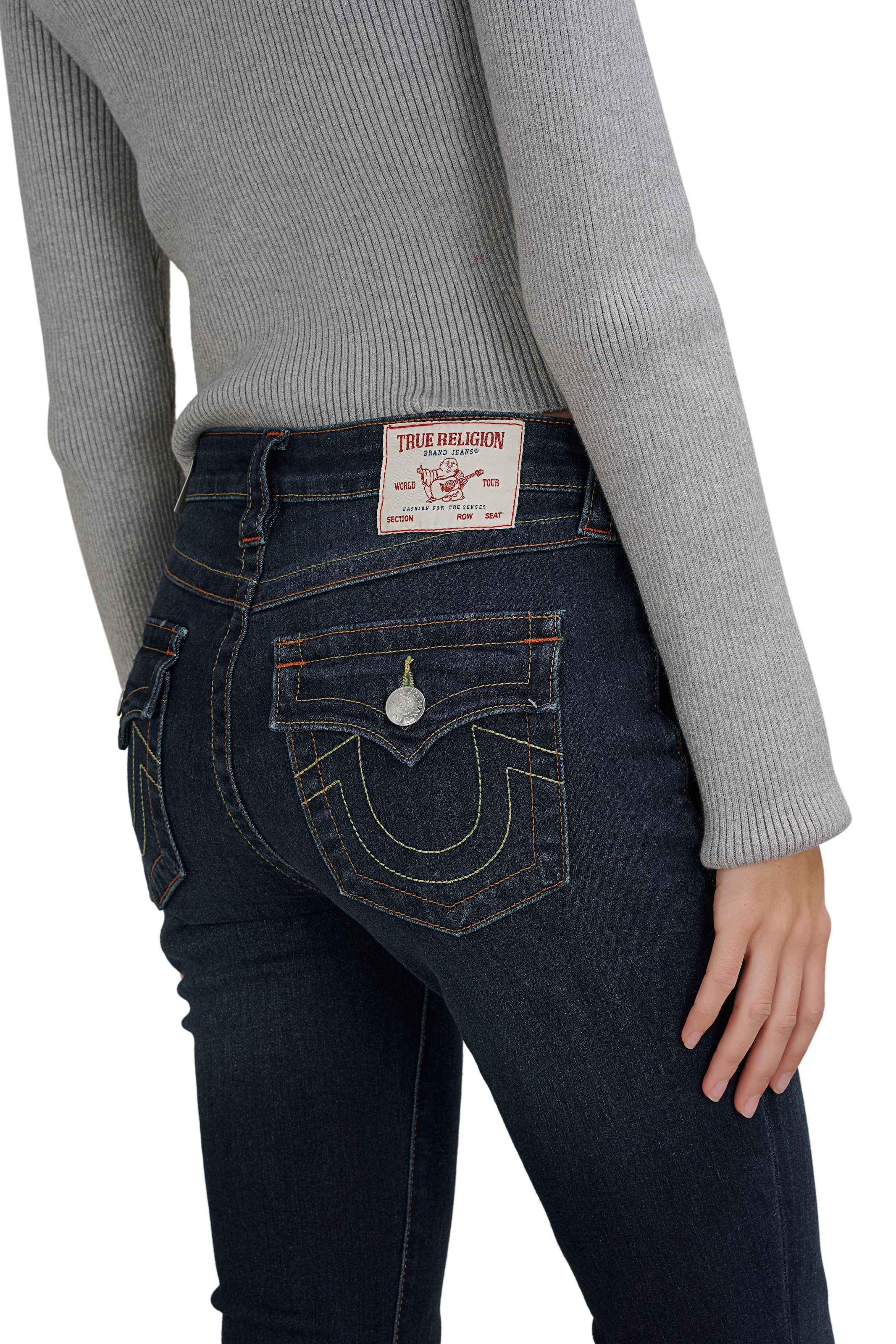 True Religion Jeans bootcut »BECCA MR BOOTCUT FLAP« mélange de coton, coupe bootcut