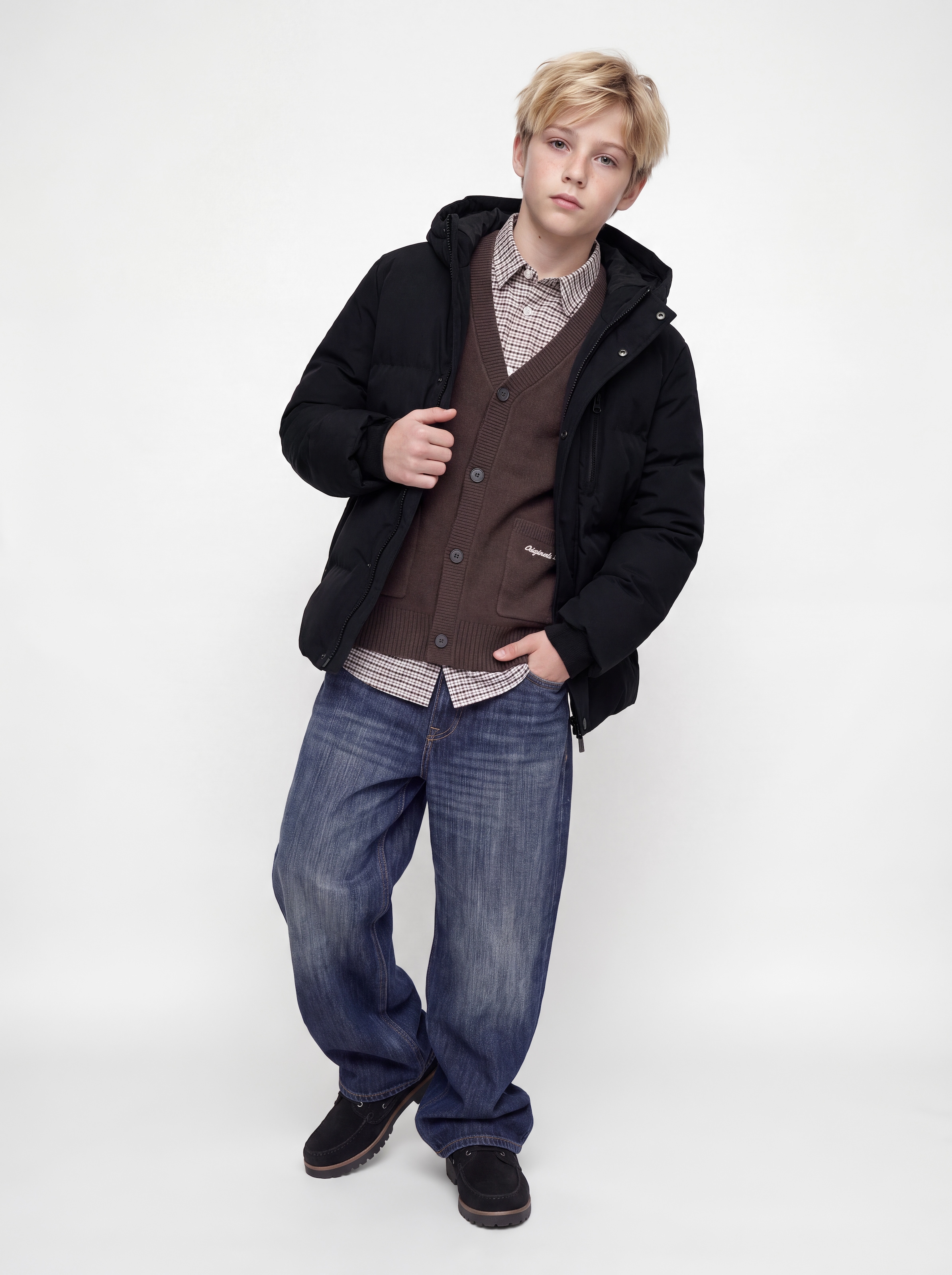 Jack & Jones Junior Veste matelassée »JCOTRACE ALPHA PUFFER JACKET JNR« avec capuche fibre synthétique, coupe normale