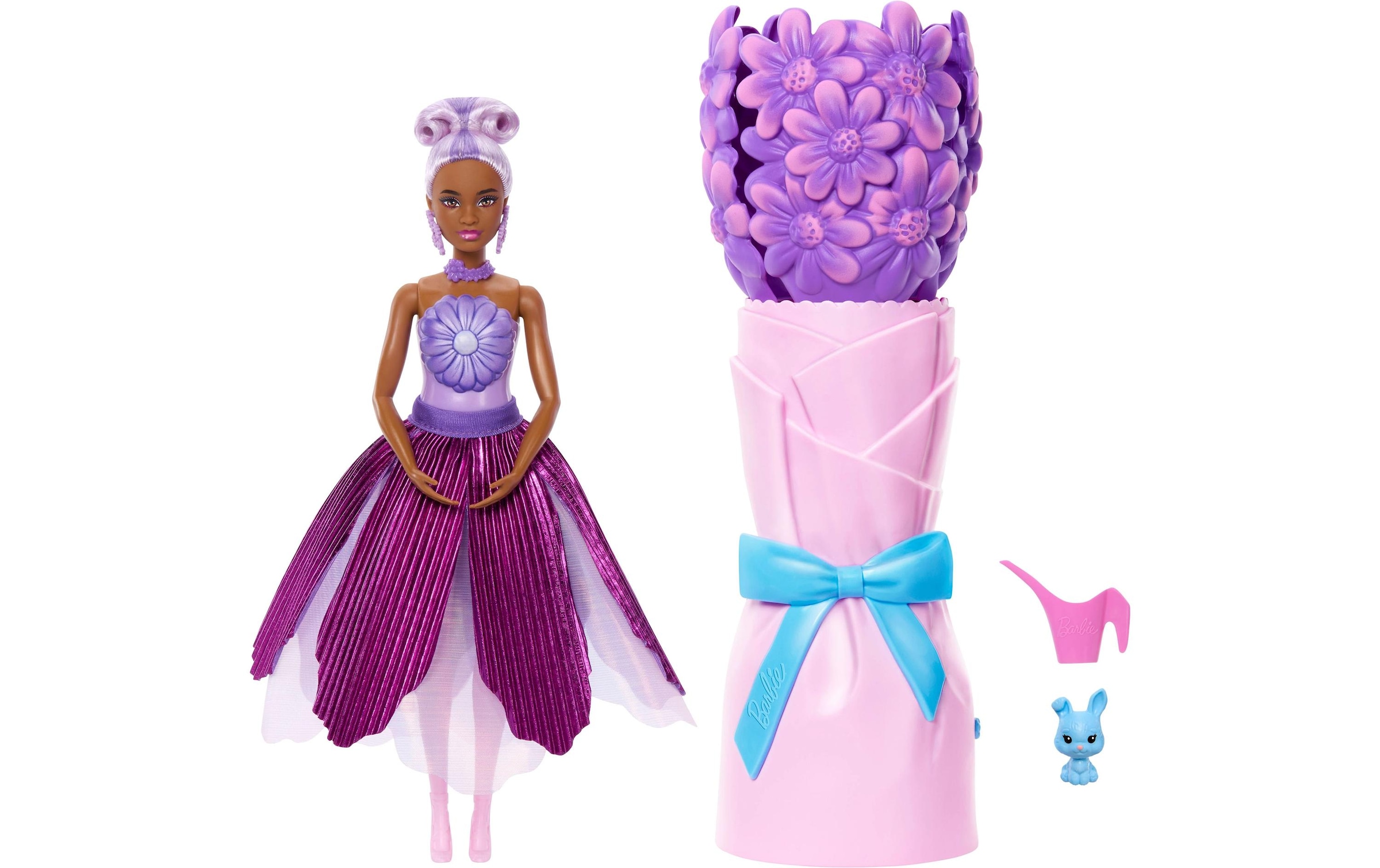 Barbie Poupée à habiller »Flower Surprise Puppe Lila Blümchen« Blumen-Überraschungspuppe