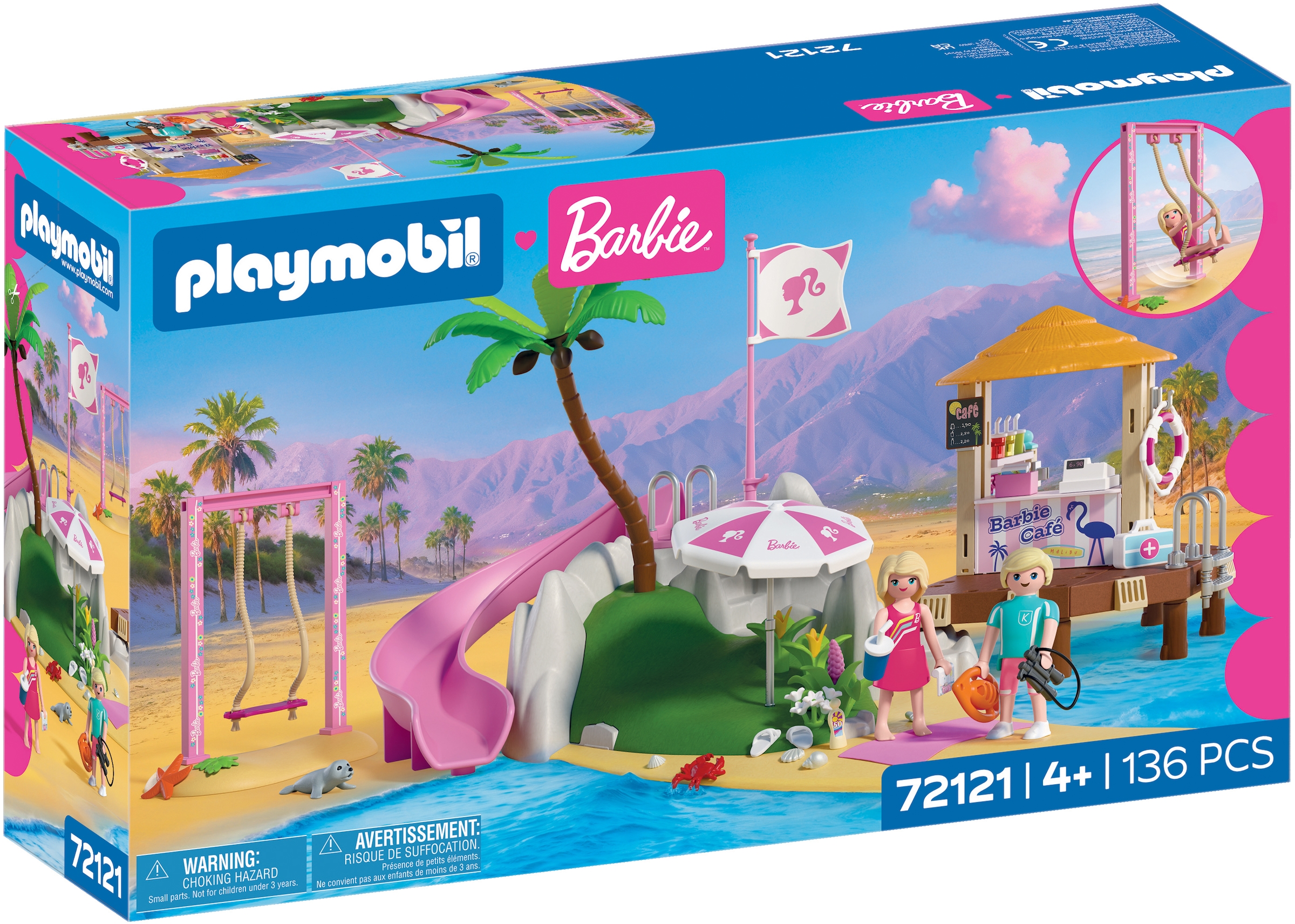 Playmobil® Konstruktions-Spielset »PLAYMOBIL x Barbie™ Strand Café (72121), Barbie™« Made in Europe