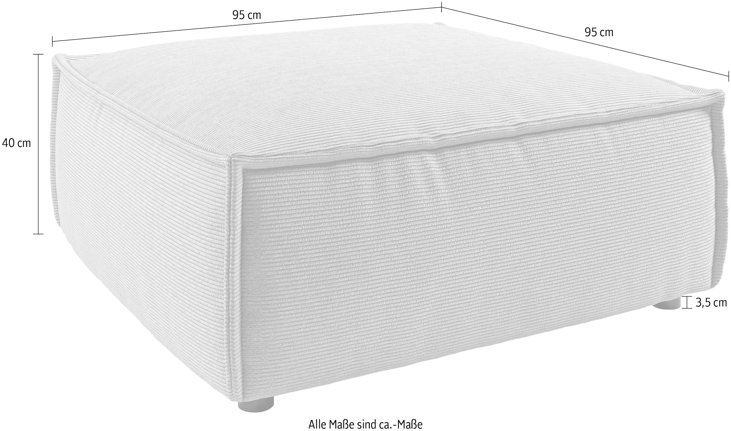 3C Candy Tabouret rembourré »Matteo« compatible avec « Matteo », en velours côtelé et velours fin