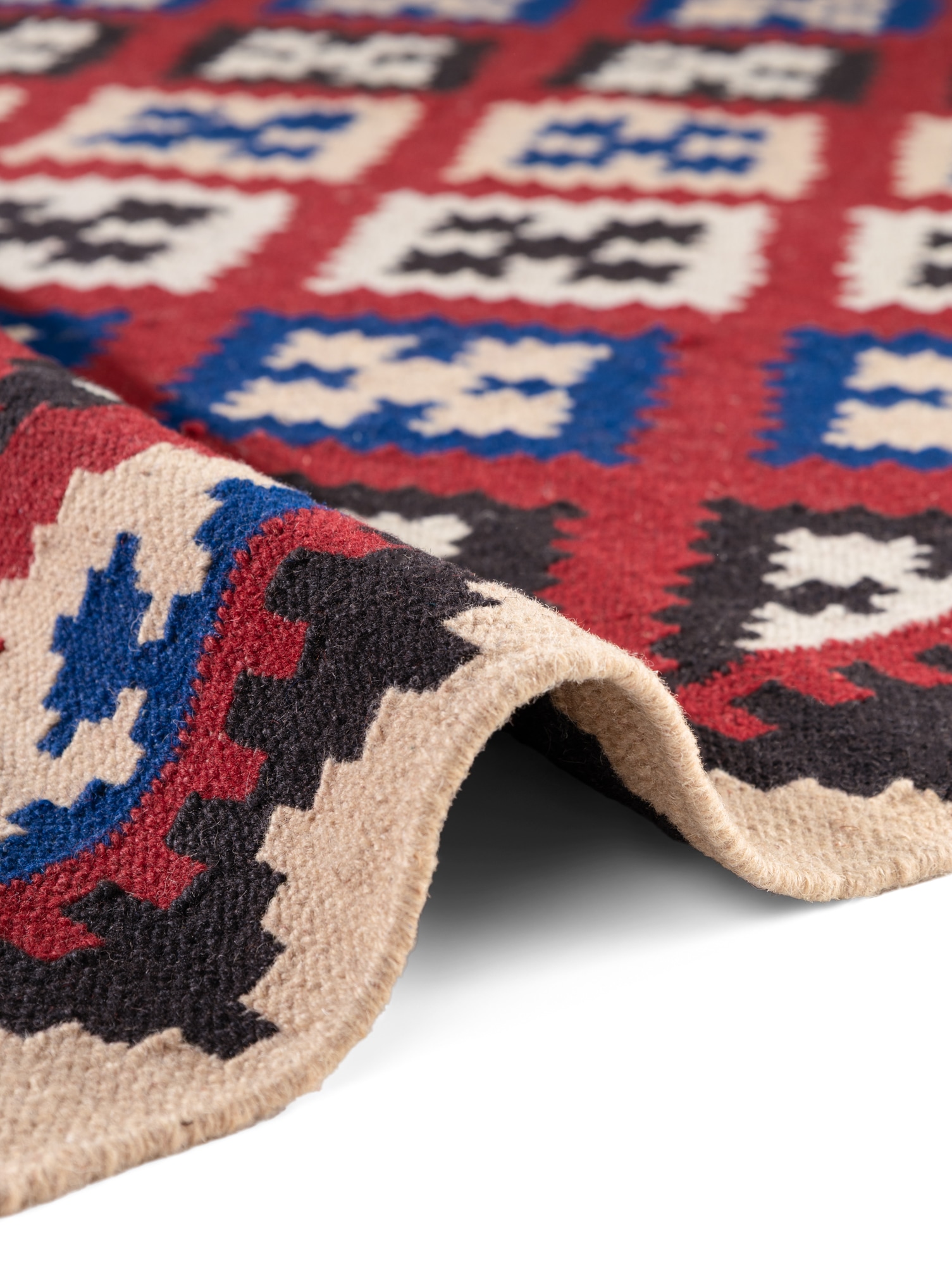 HANSE Home Tapis »Kelim Rami« Rectangulaire 3 mm Höhe Wolle, Baumwolle, Natur, Handgewebt, orientalisch, Boho, traditionell