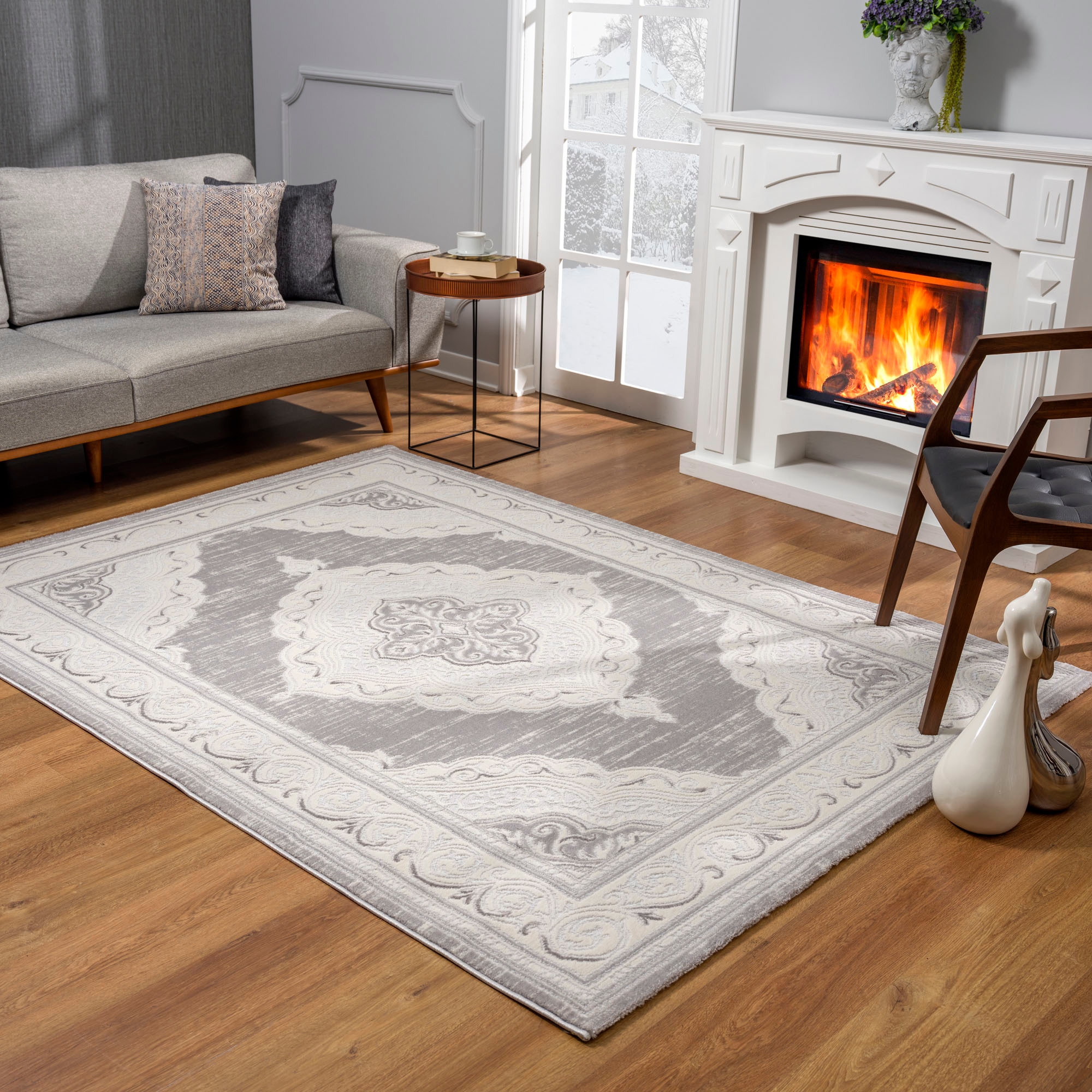 Sanat Teppich »Harmony 3201 , auch als Läufer« rechteckig 12 mm Höhe Wohnzimmer, Kurzflor, modern, Orient, Schlafzimmer