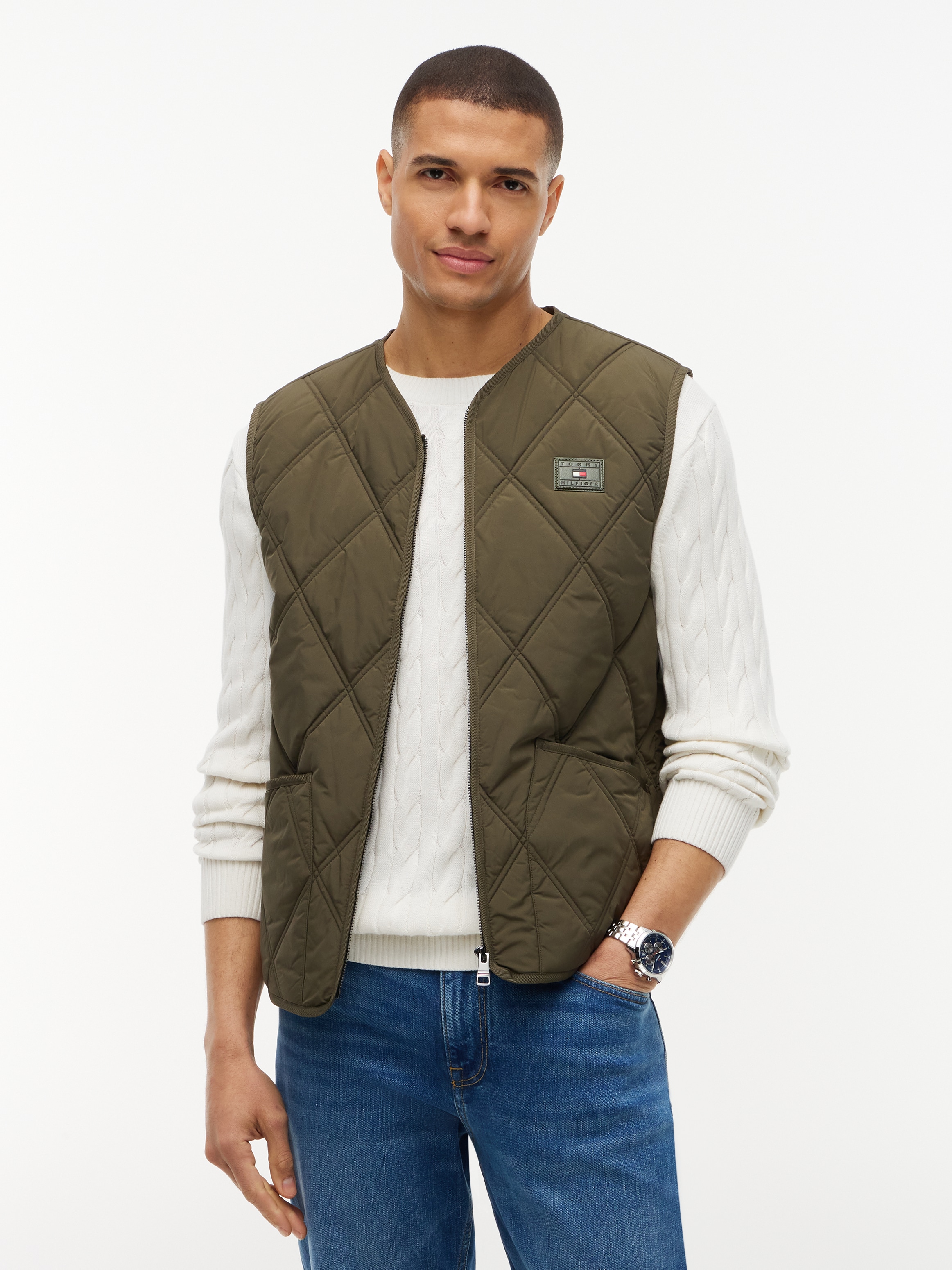 Tommy Hilfiger Steppweste »DIAMOND QUILT« mit Rautensteppung und Reissverschluss