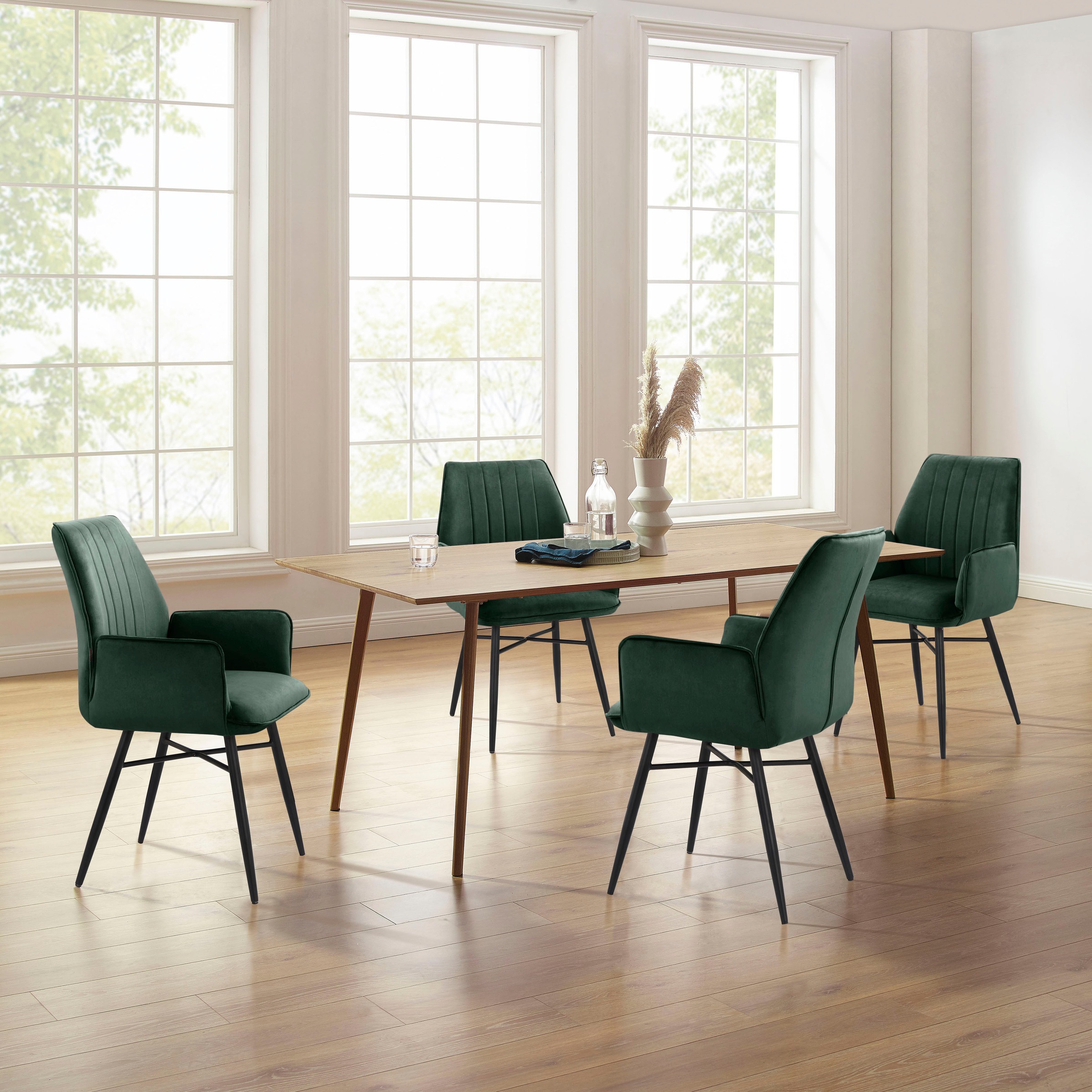 Leonique Chaise de salle à manger »Hrodwyn« () 2 cuisSitz gepolstert, mit horizontale Nähten am Rücken, Sitzhöhe 52 cm