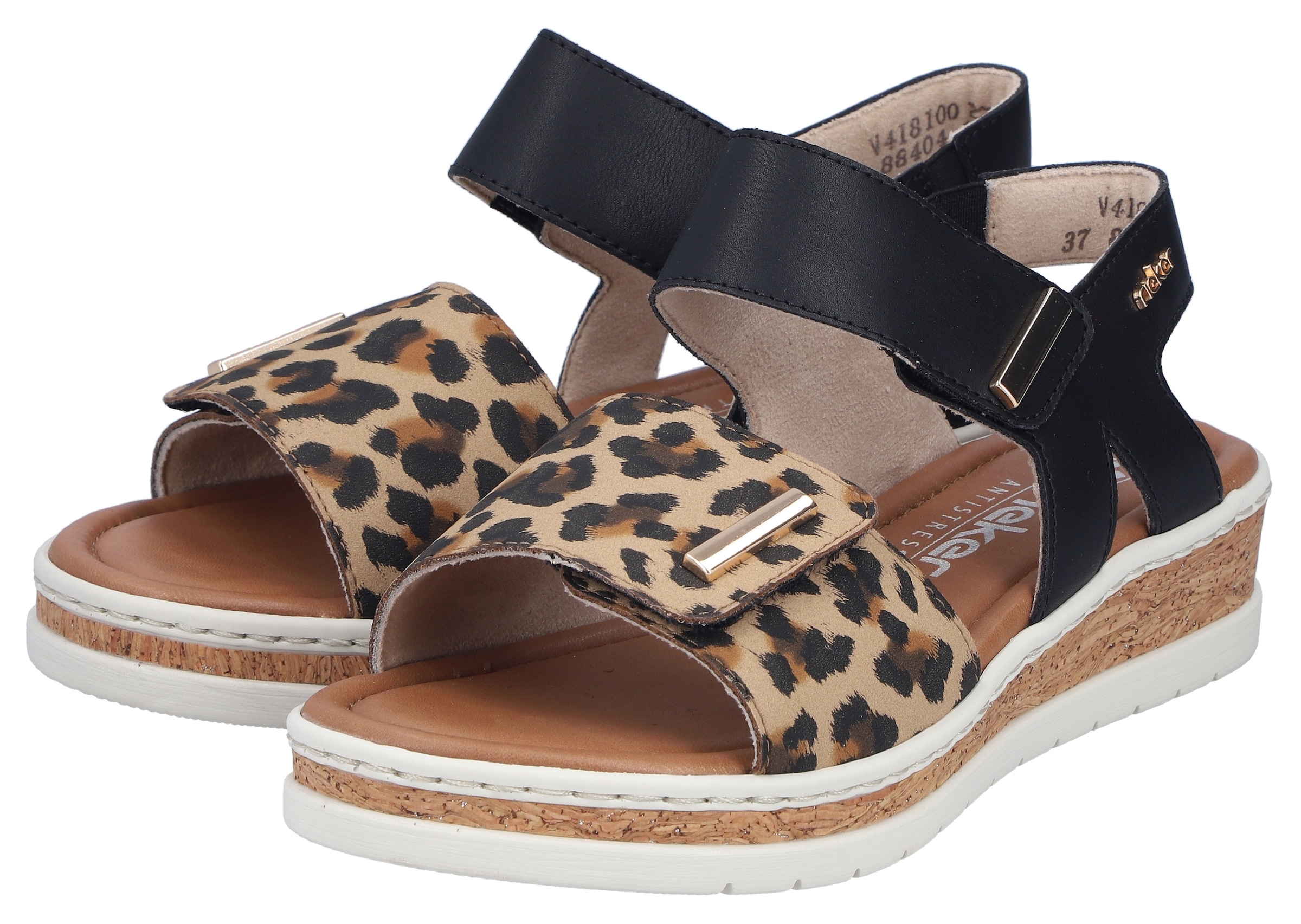 Rieker Sandale  Sommerschuh, Keilsandalette, Plateausandale mit Klett