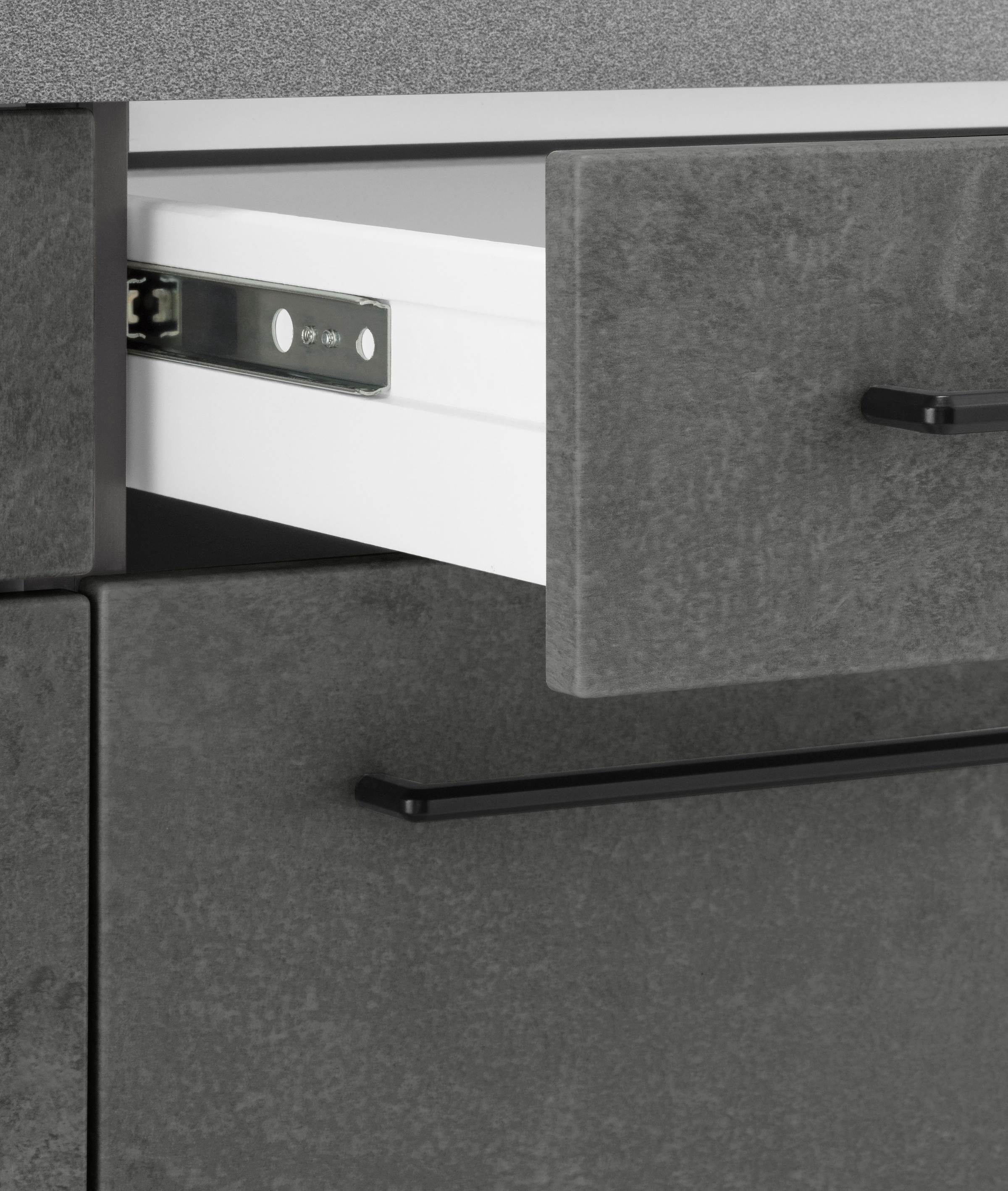 KOCHSTATION Küchenzeile »KS-Tulsa« Breite 210 cm, schwarze Metallgriffe, hochwertige MDF Fronten