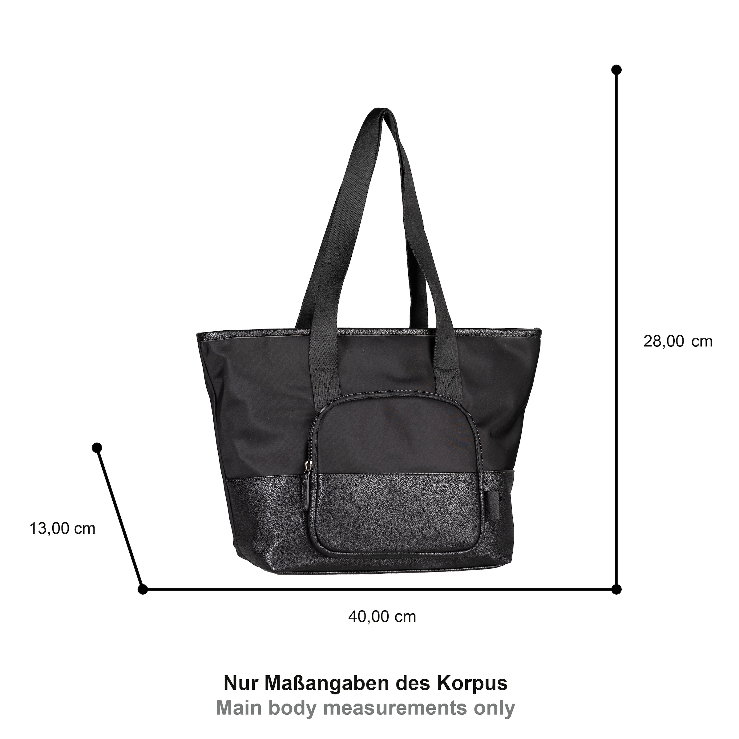 TOM TAILOR Shopper »Viene« similicuir finement grainé rencontre nylon léger avec logo fin