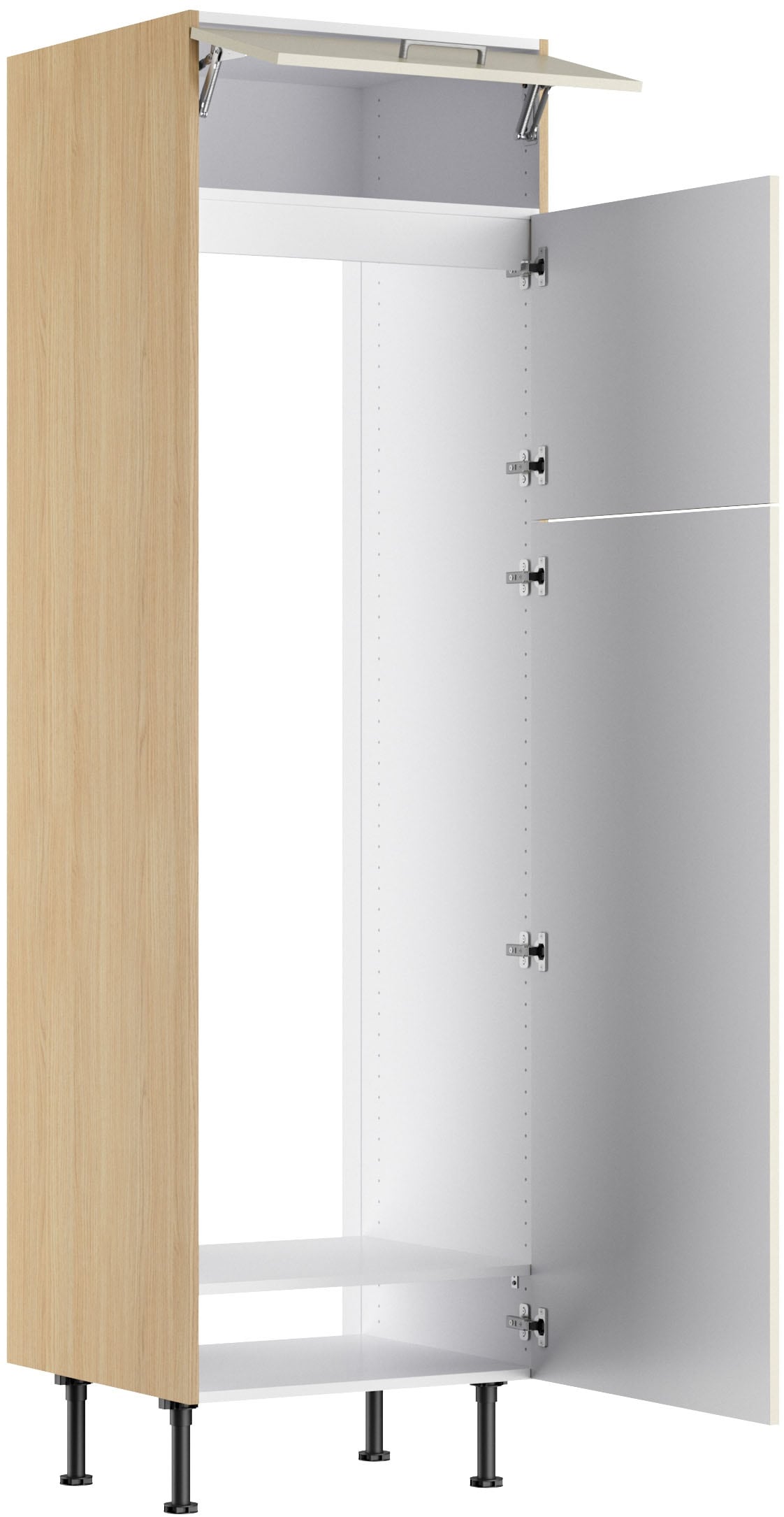 KOCHSTATION Armoire réfrigérée encastrable »KS-Lucy« Breite 60 cm, m. 2 Türen, 1 Klappe, Soft-Close, höhenverstellbare Füsse