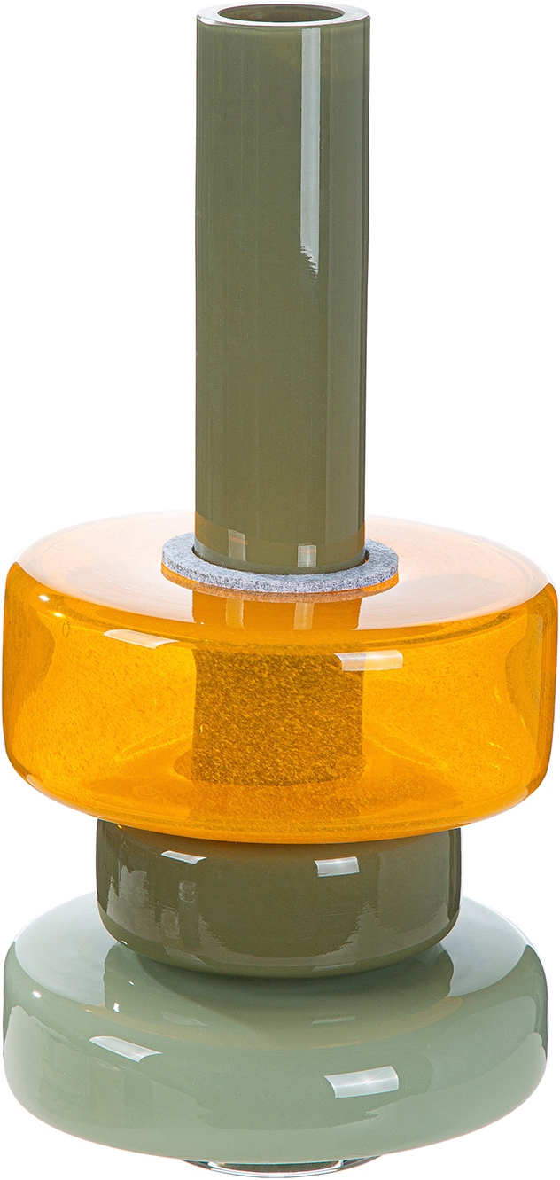 GILDE Vase de table »Vase Stack mehrfarbig H. 34,5 cm« Vase décoratif, verre, empilable, vase à fleurs, gain de place, moderne