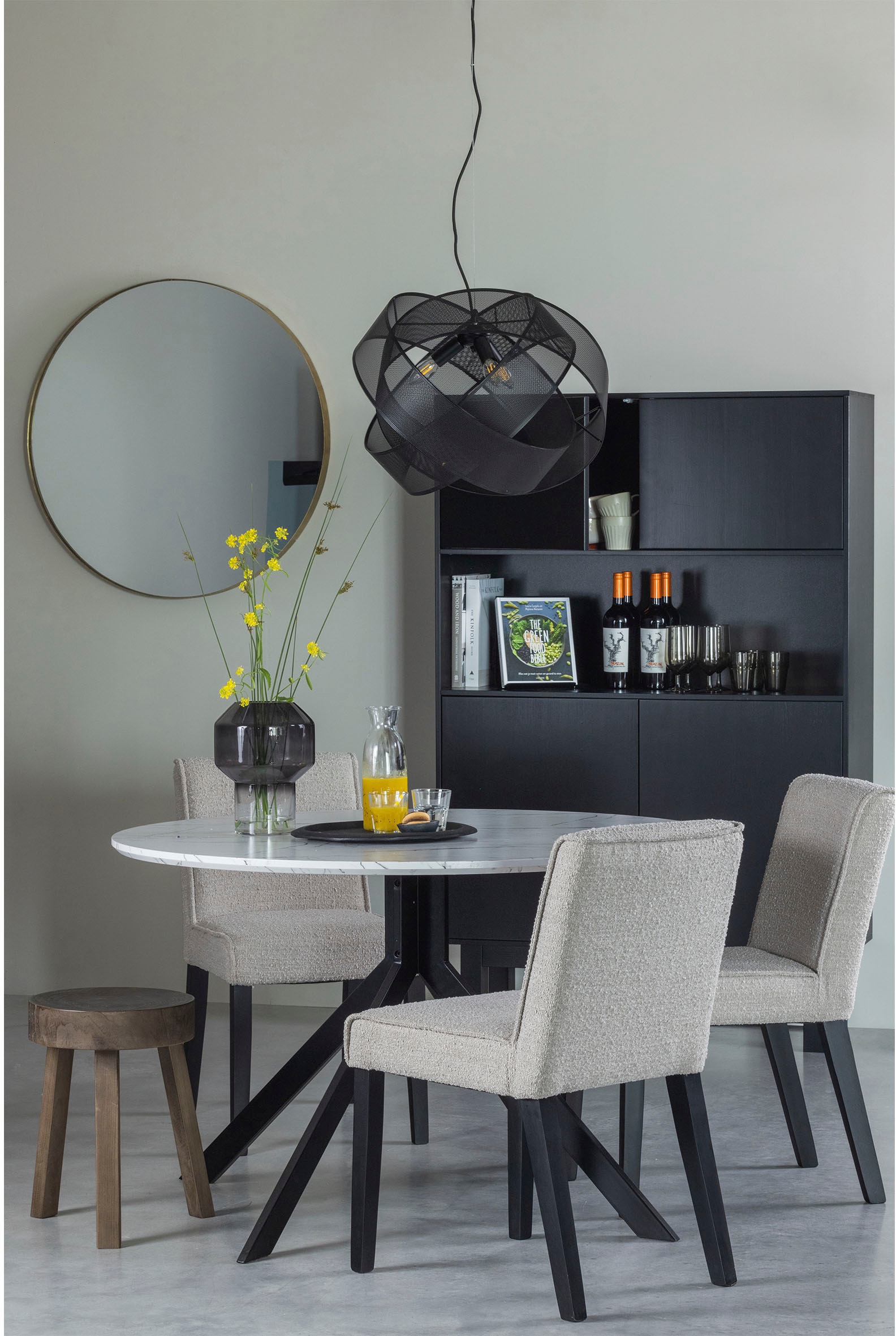 WOOOD Buffet »Finca FSC®-Kiefernholz mit Druckmechanismus, H 170 x B 110 x T 40 cm« Tragkraft 10 kg pro Boden, offenes Mittelfach, sichtbare maserung