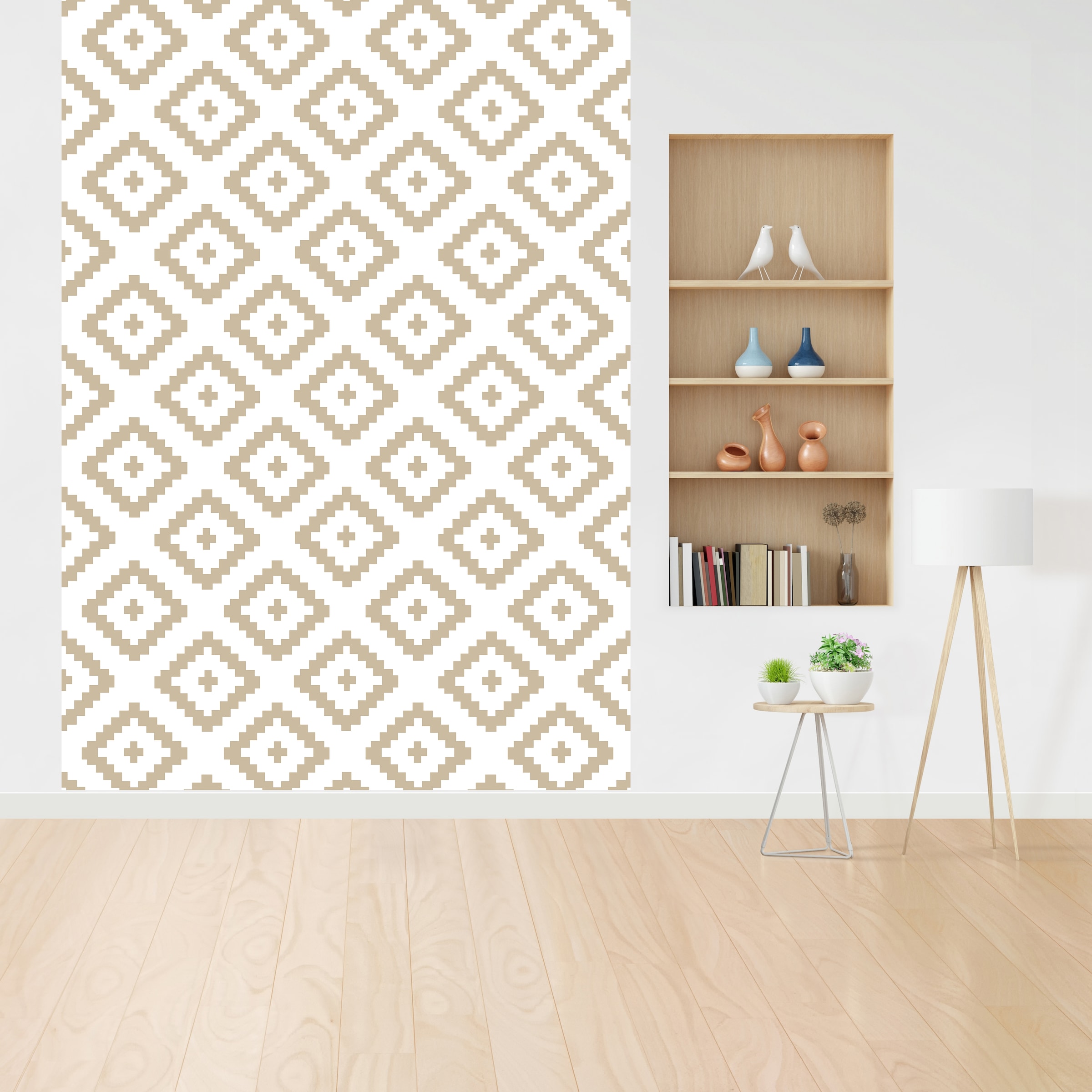 queence Vinyltapete »Muster-Beige« Farbverlauf | abstrakt | bedruckt | gemustert glatt 90x250cm, selbstklebend, kinderleichte Anbringung, , Sticker