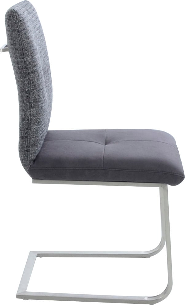 K+W Komfort & Wohnen Chaise cantilever »Giacomo II« (Ensemble) 2 cuisavec poignée métal au dos, assise et dossier matelassés en mélange de matériaux