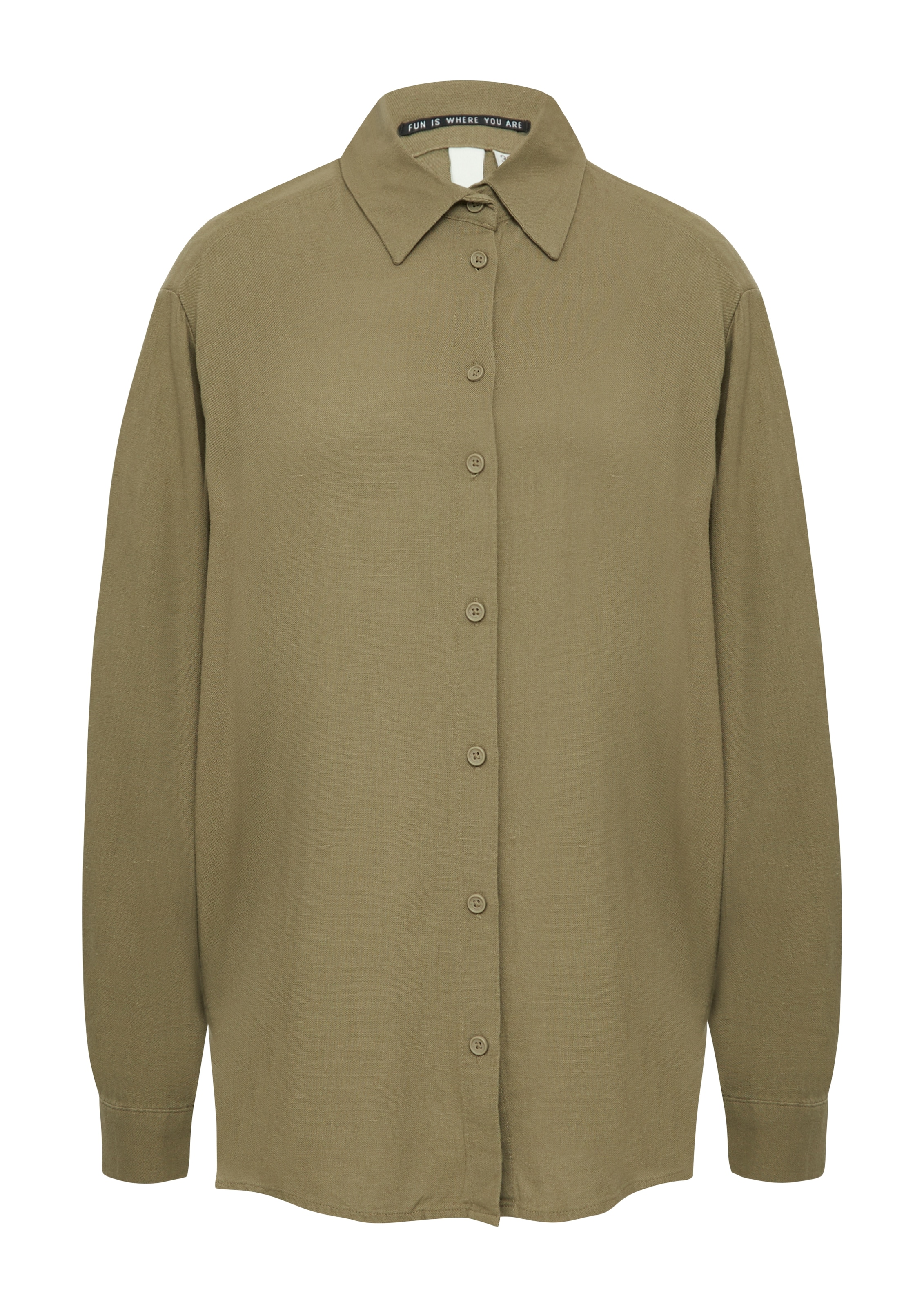 QS Langarmbluse aus einem Leinenmix mit Viskose