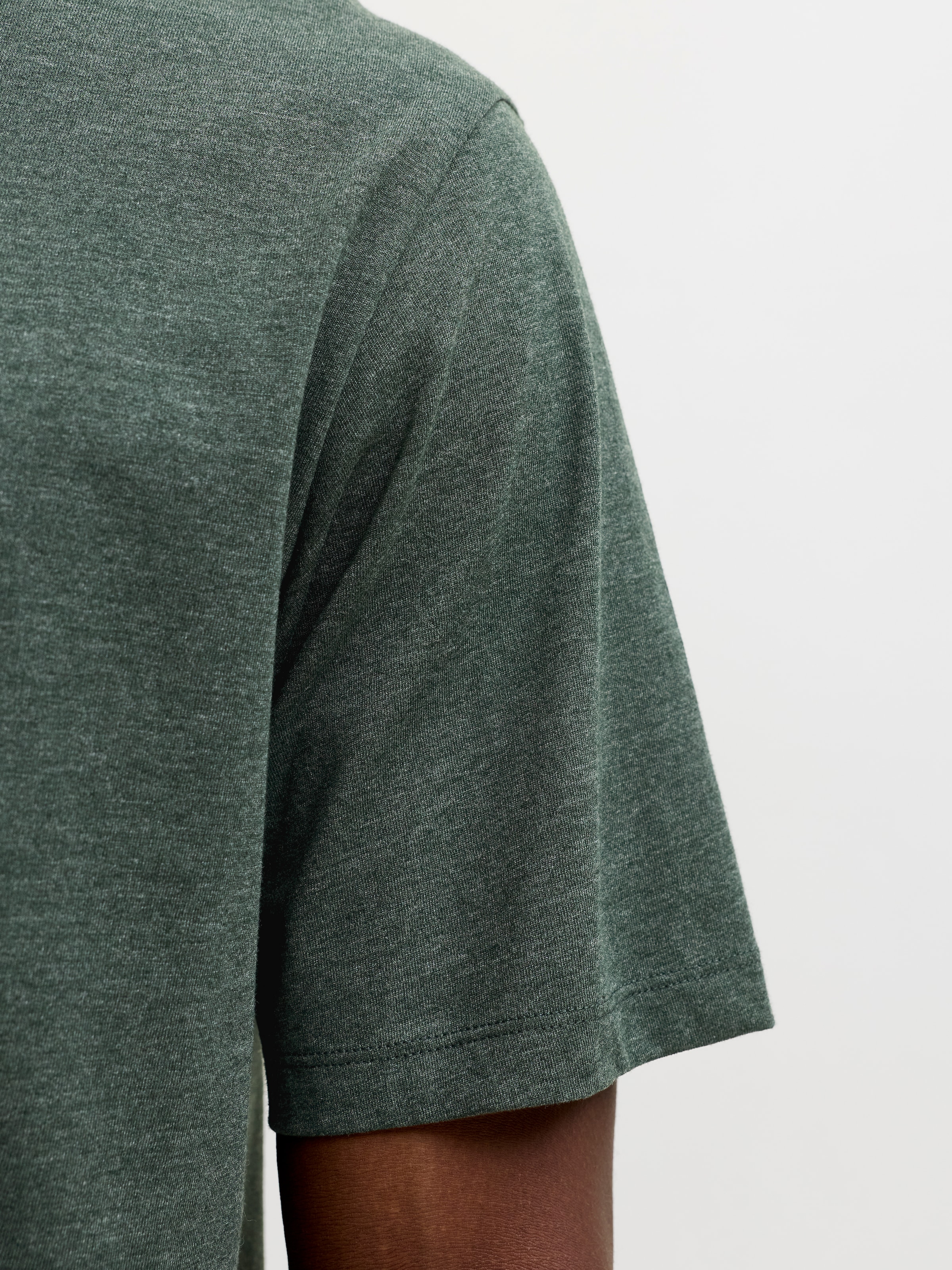 Jack & Jones Shirt à col rond »JJEORGANIC MELANGE TEE SS O-NECK NOOS« mélange coton, coupe régulière