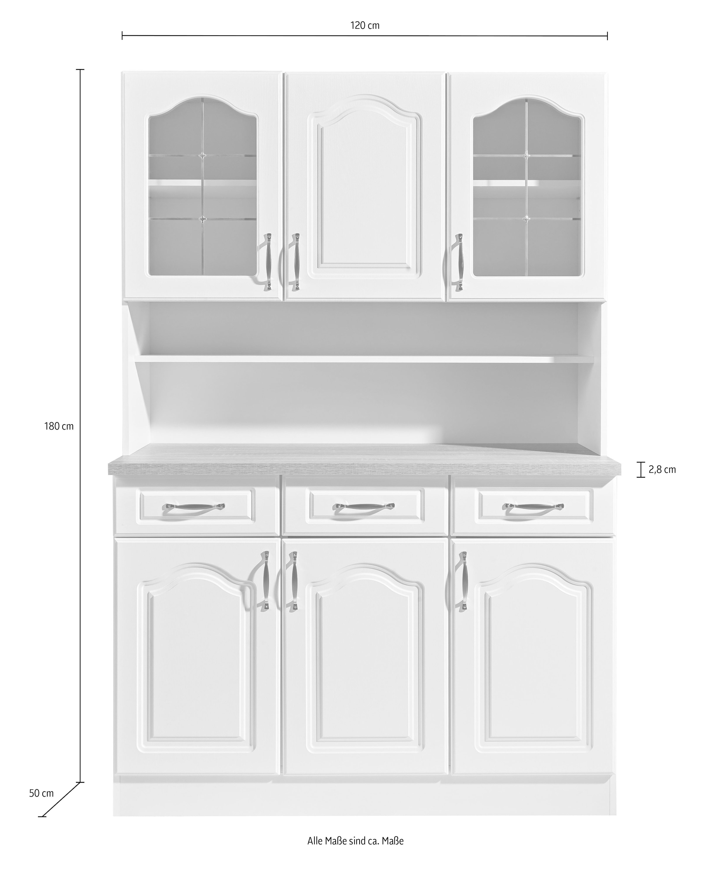 wiho Küchen »Linz« 120 cm breit, in Landhaus-Optik