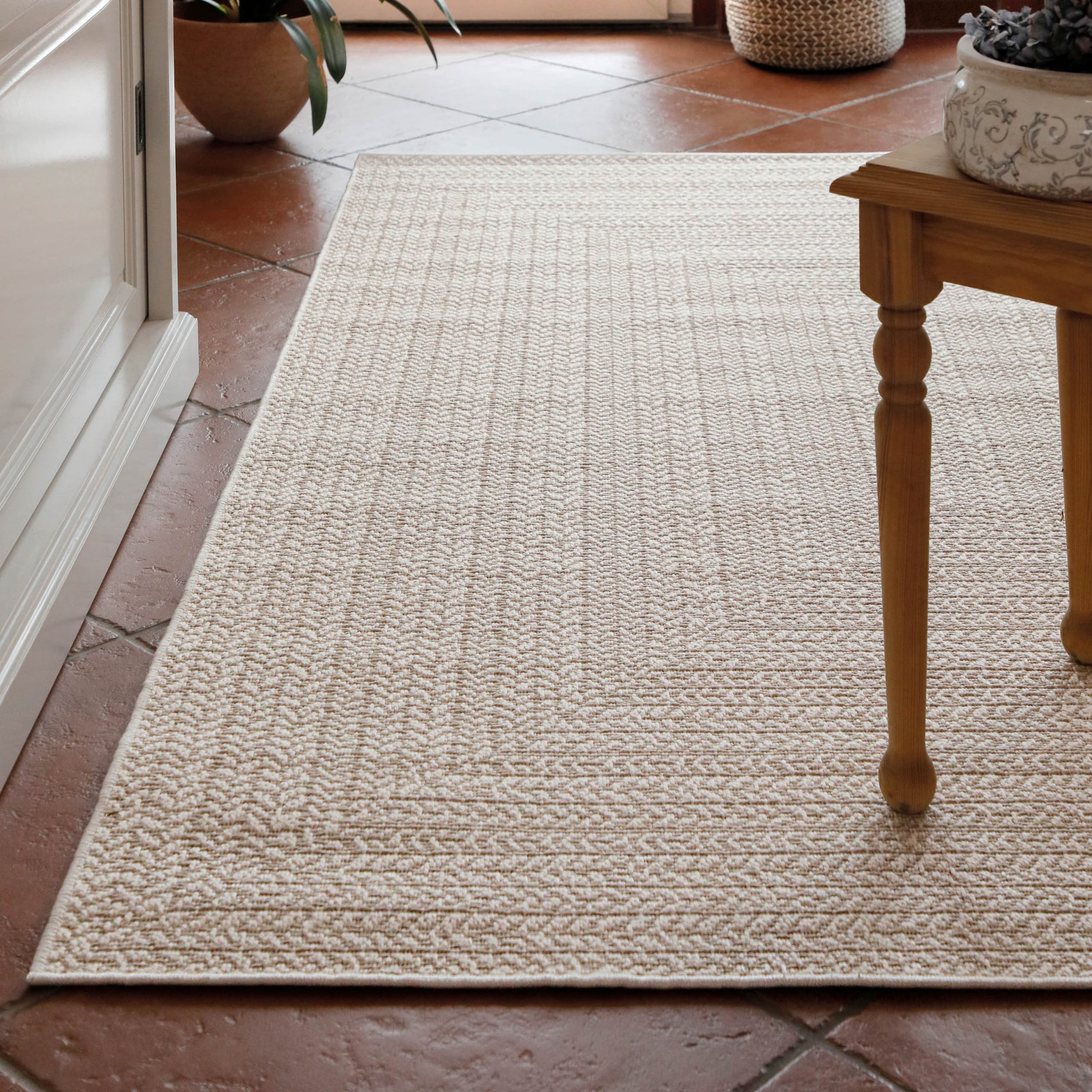 Wecon home Chemin de table »Layo« Rectangulaire 6 mm Höhe Flachgewebe, wetterfest, geometrisches Design, In- & Outdoor Teppich